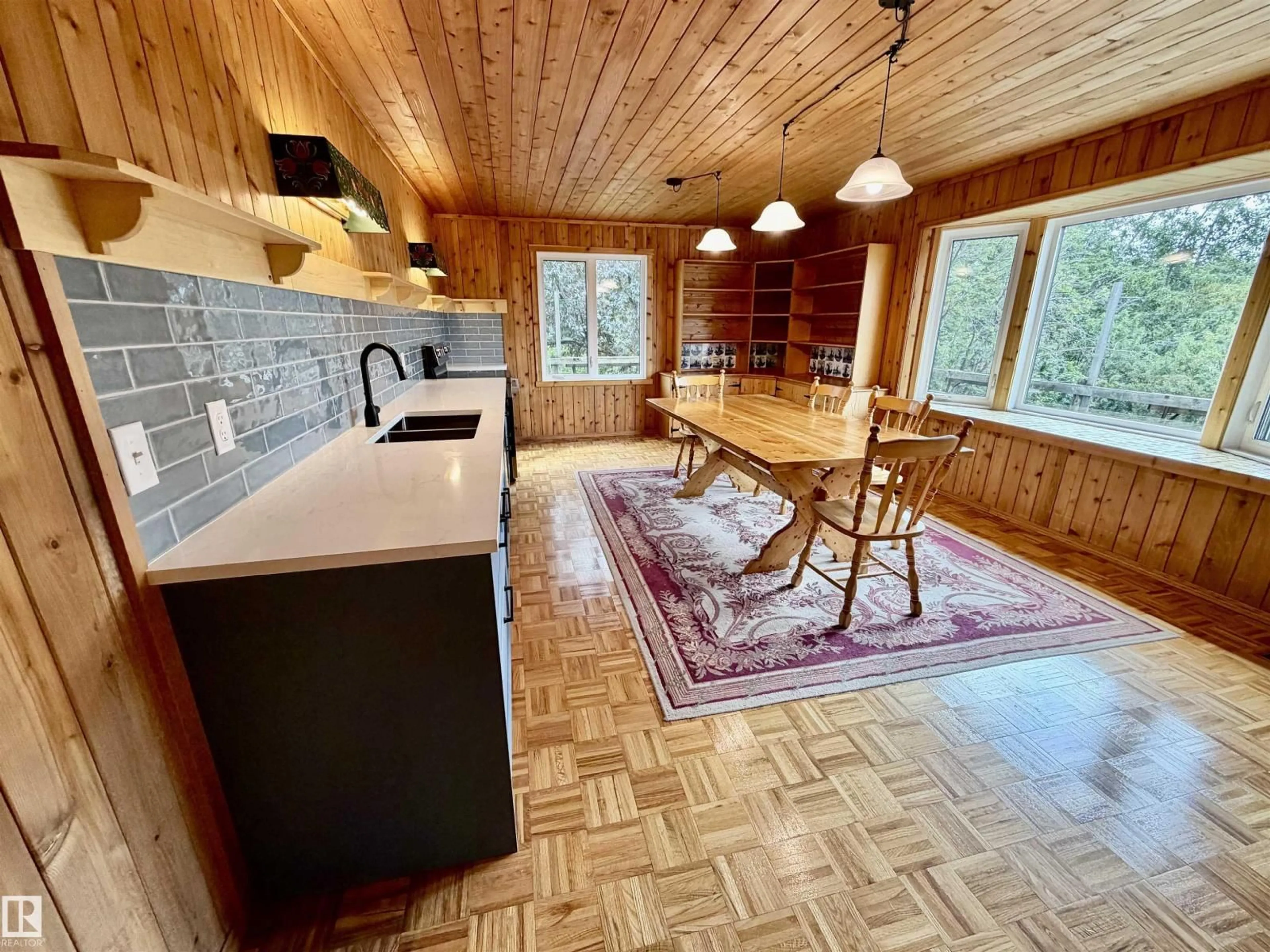 Open concept kitchen, wood/laminate floor for 54046 RGE ROAD 213, Rural Strathcona County Alberta T8G2A1
