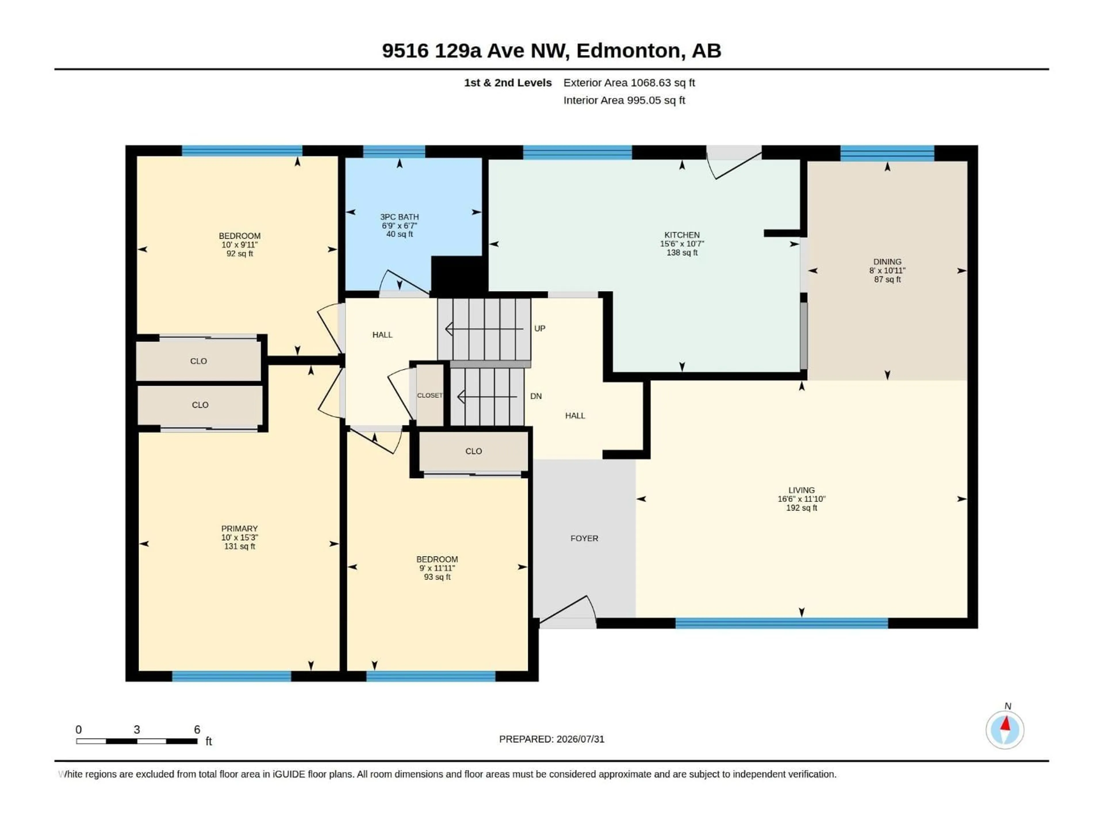 Floor plan for 9516 129A AV NW, Edmonton Alberta T5E0N8