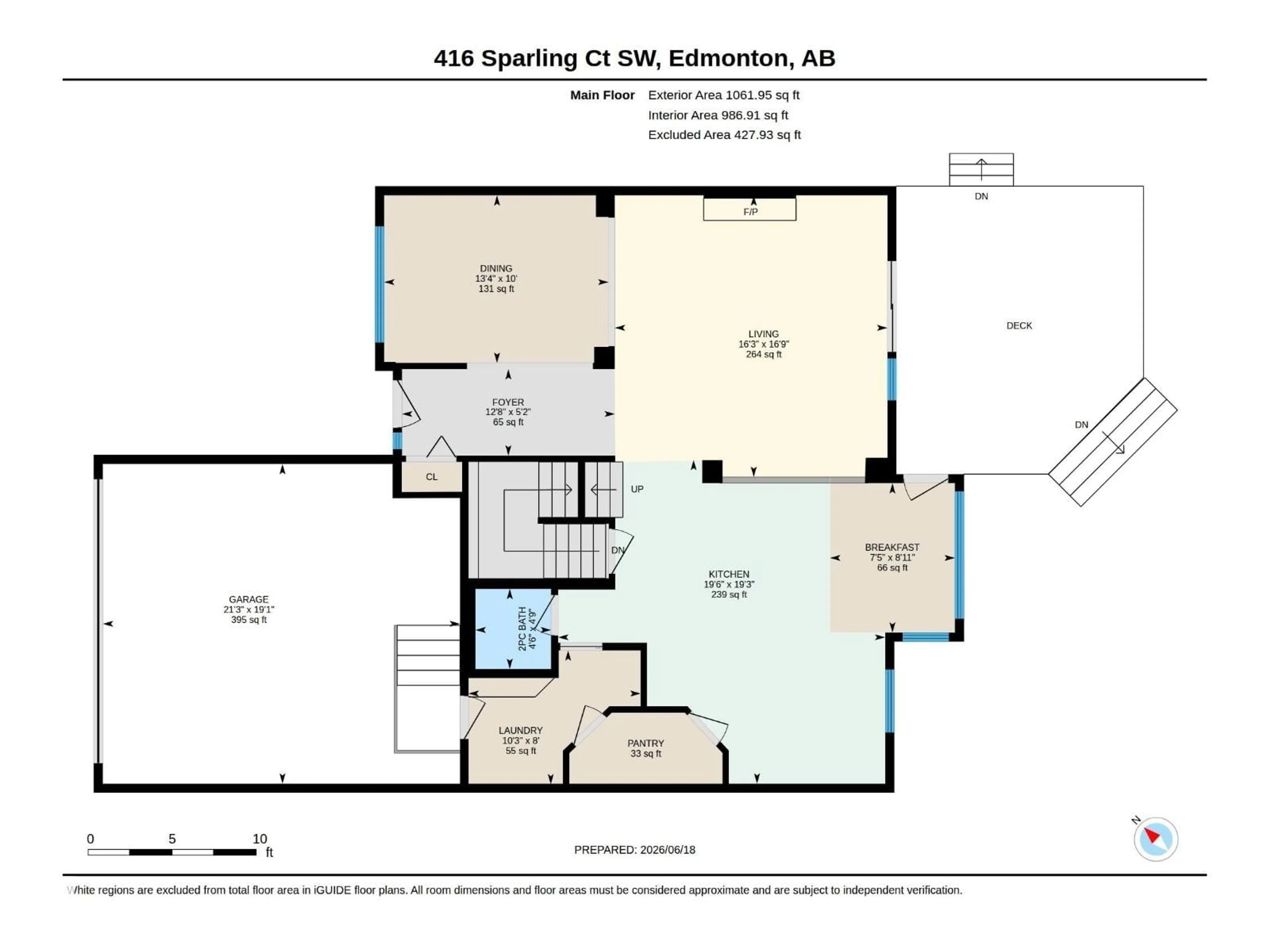 Floor plan for 416 SPARLING CT, Edmonton Alberta T6X1G9