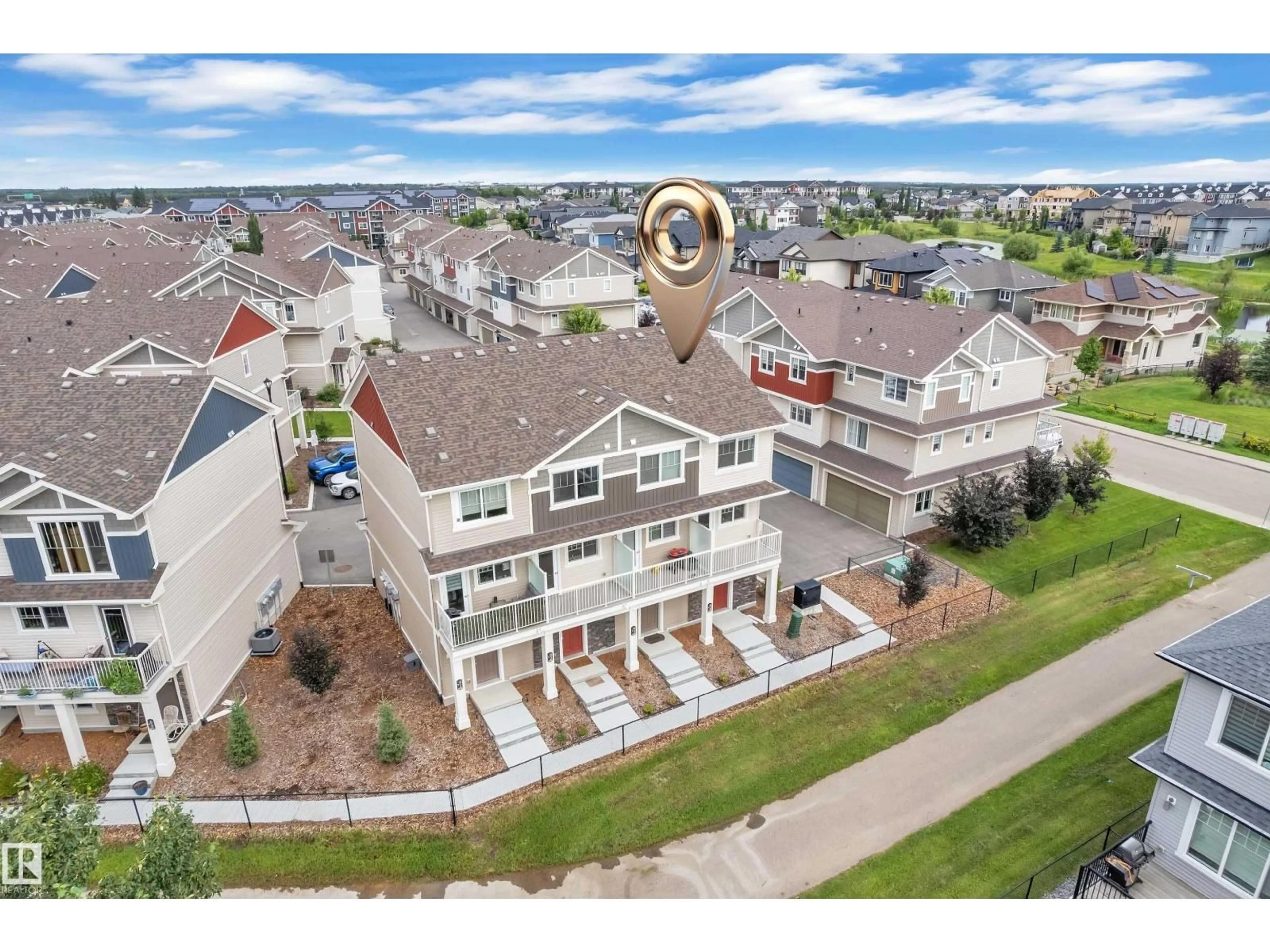 A pic from outside/outdoor area/front of a property/back of a property/a pic from drone, mountain view for 64 17832 78 ST, Edmonton Alberta T5Z0P7