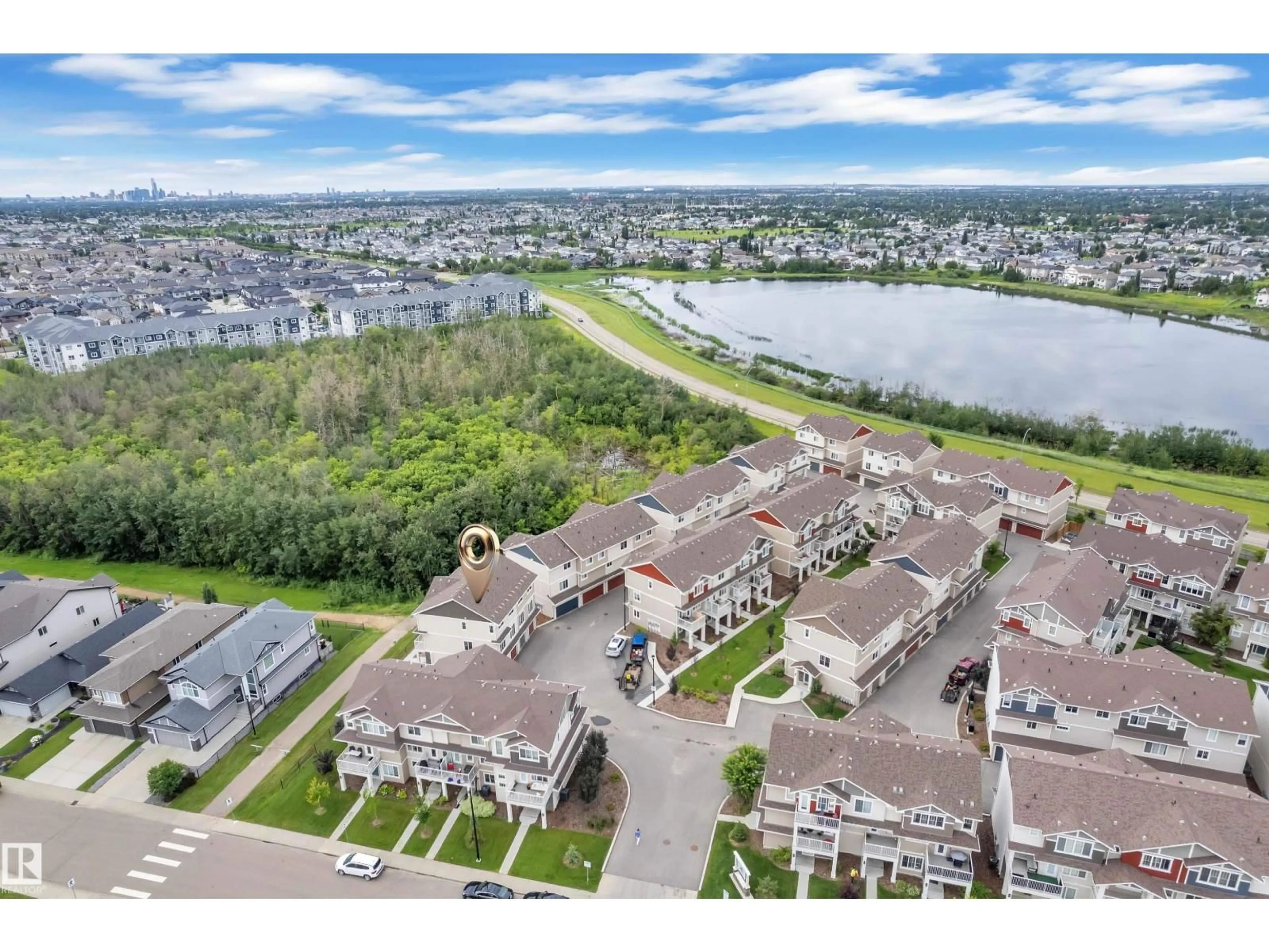 A pic from outside/outdoor area/front of a property/back of a property/a pic from drone, water/lake/river/ocean view for 64 17832 78 ST, Edmonton Alberta T5Z0P7