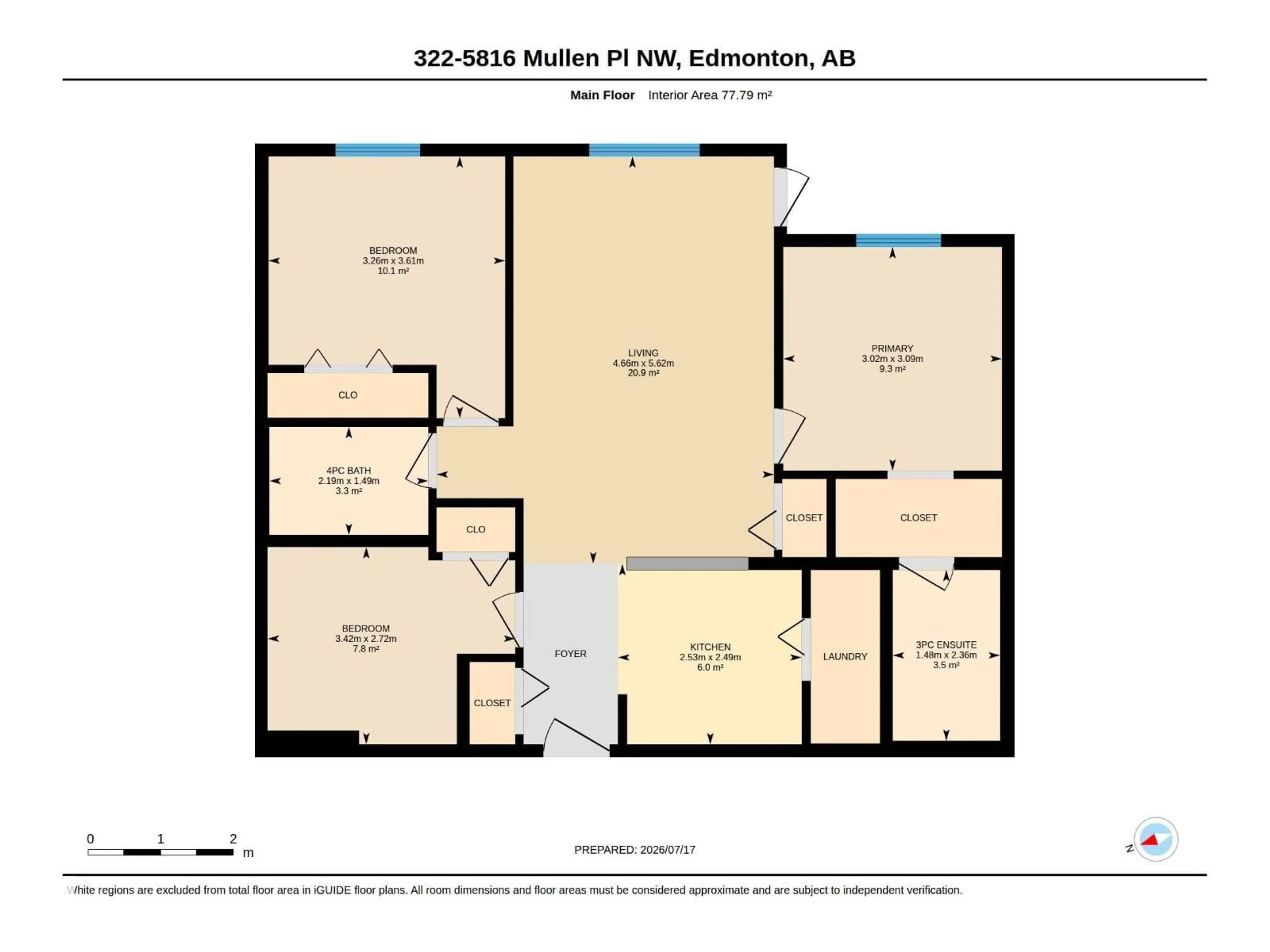 Floor plan for #322 - 5816 MULLEN PL, Edmonton Alberta T6R0W3