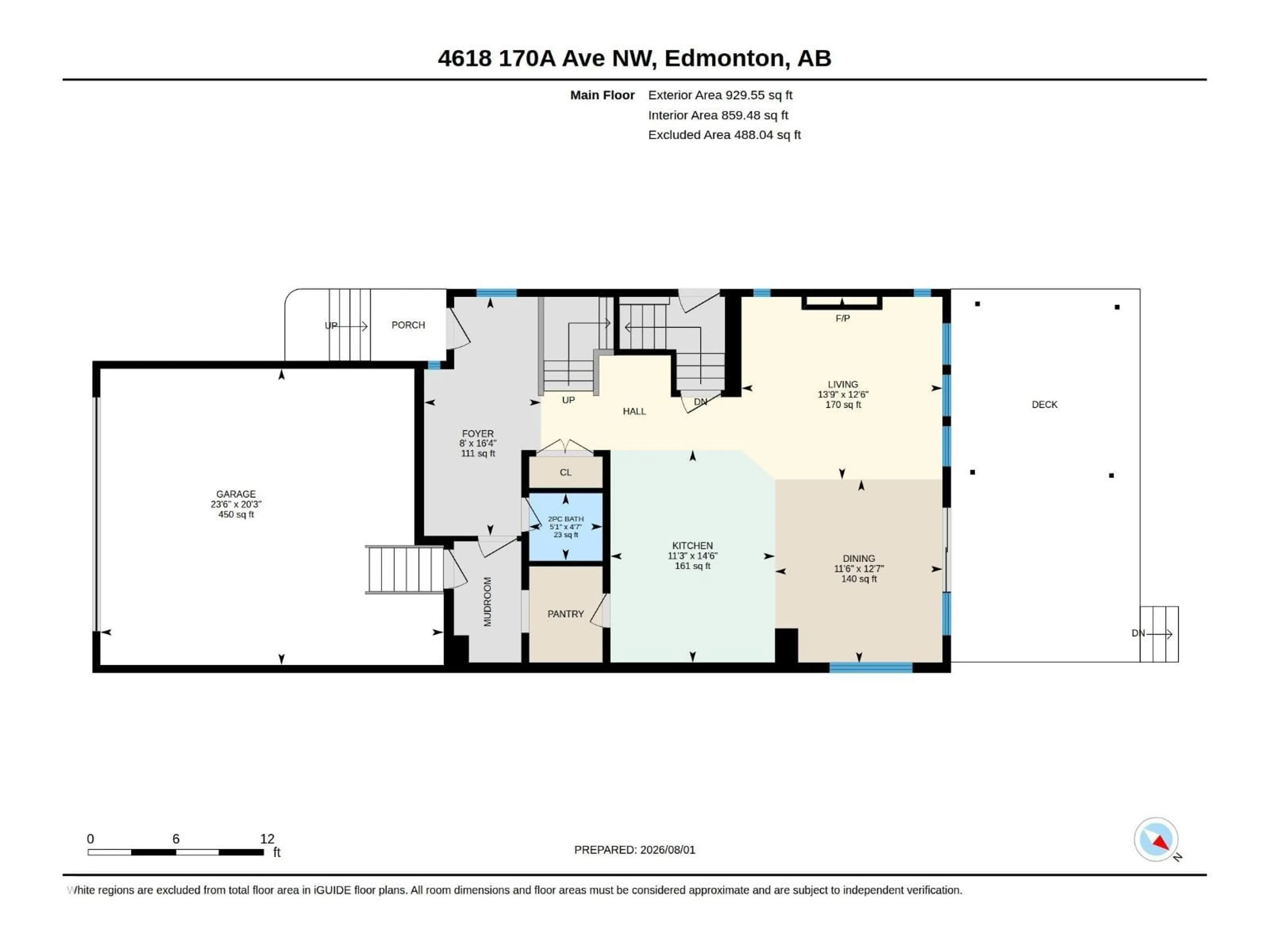 Floor plan for NW - 4618 170A AV, Edmonton Alberta T5Y4C9