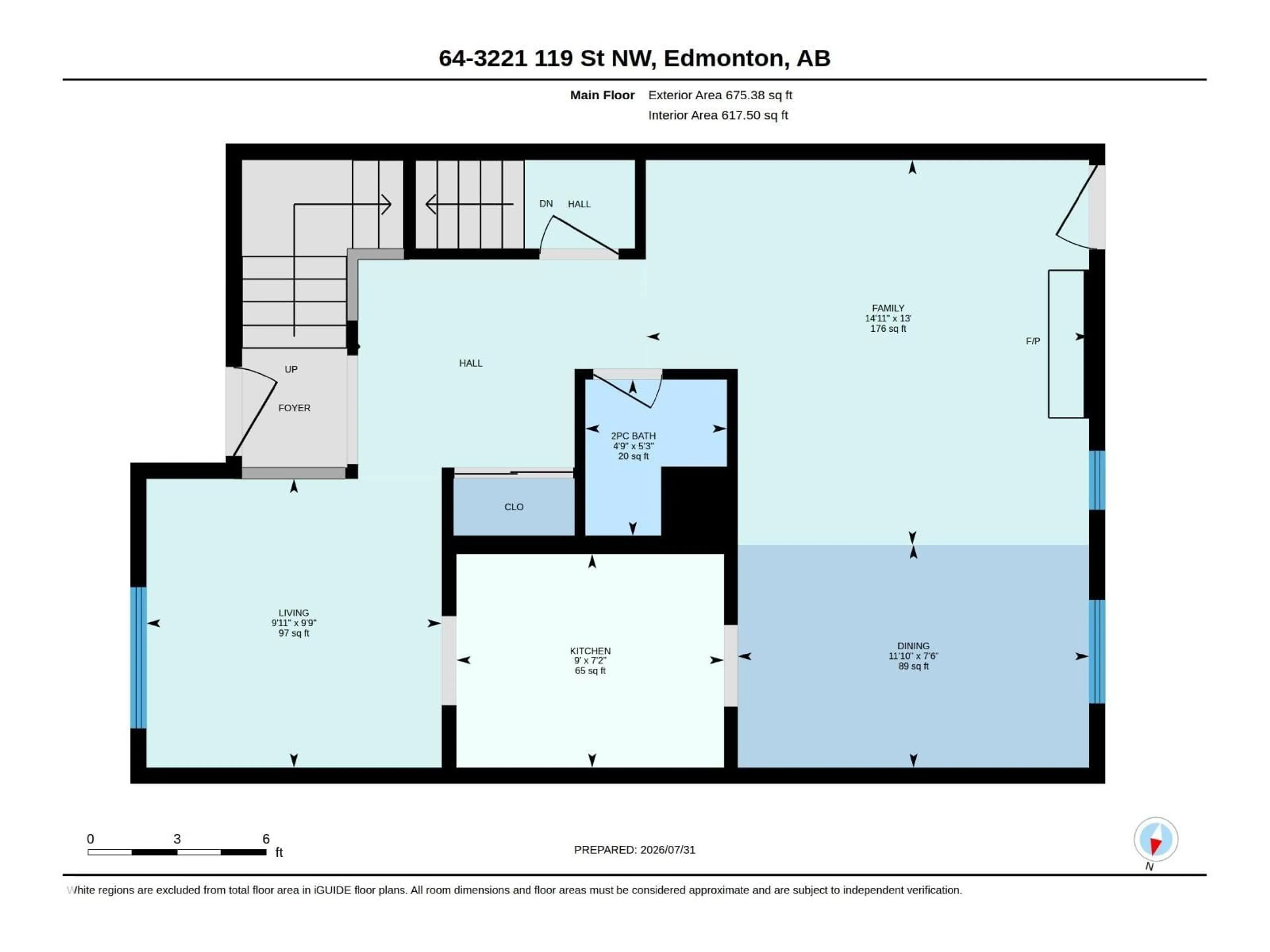 Floor plan for #64 - 3221 119 ST, Edmonton Alberta T6J5K7