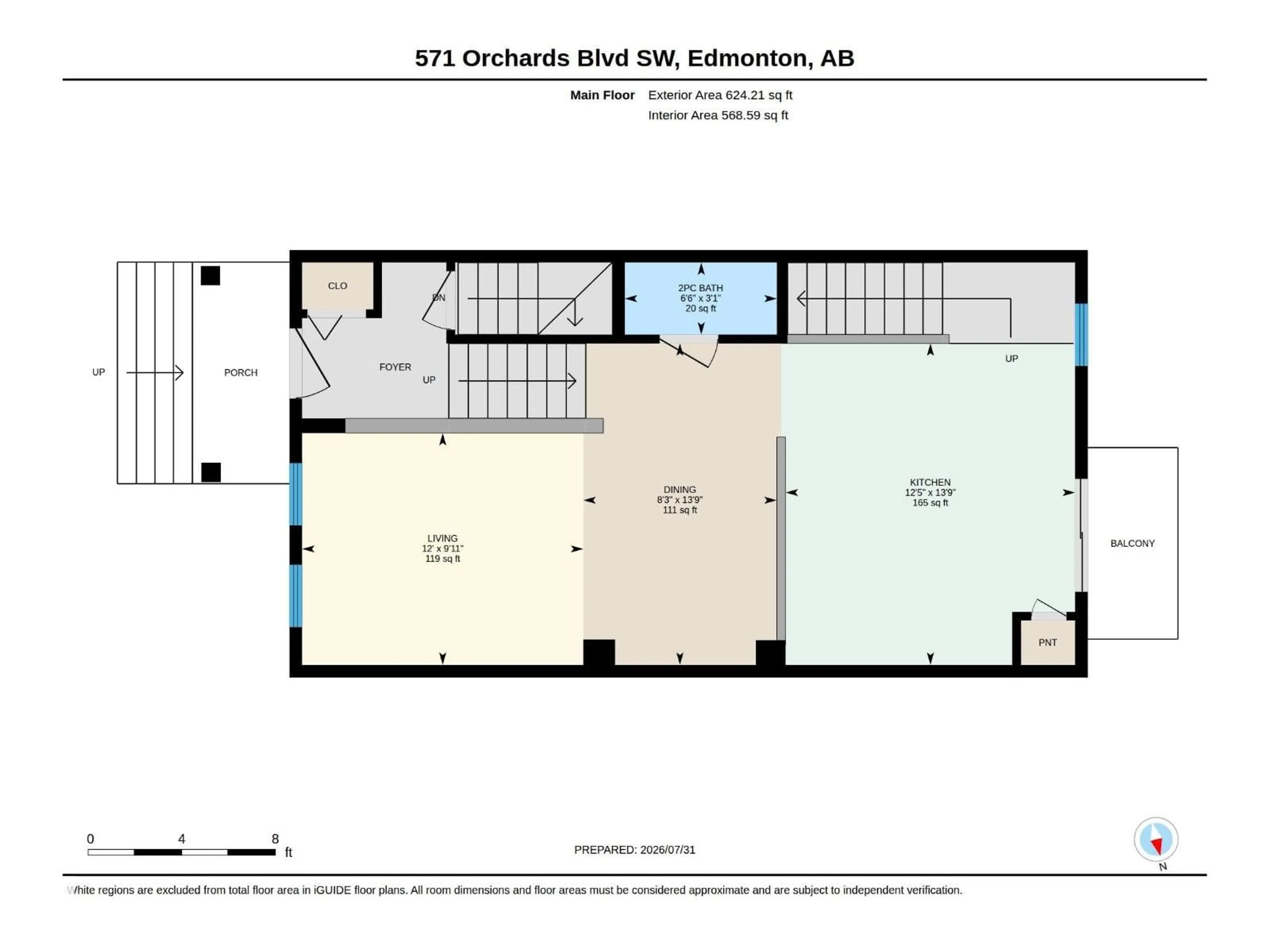 Floor plan for 571 ORCHARDS BV, Edmonton Alberta T6X1V2