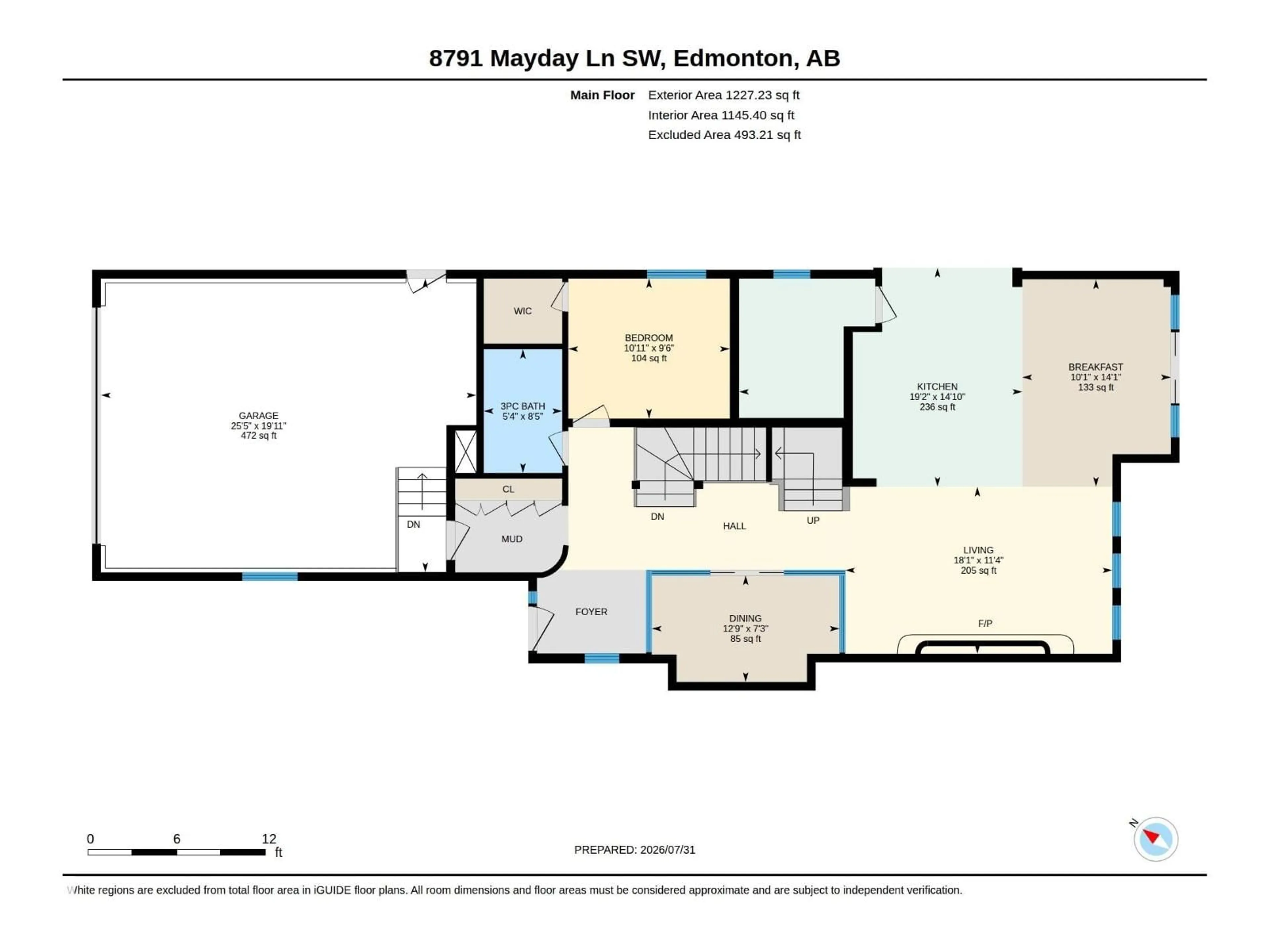 Floor plan for 8791 MAYDAY LN, Edmonton Alberta T6X3E9