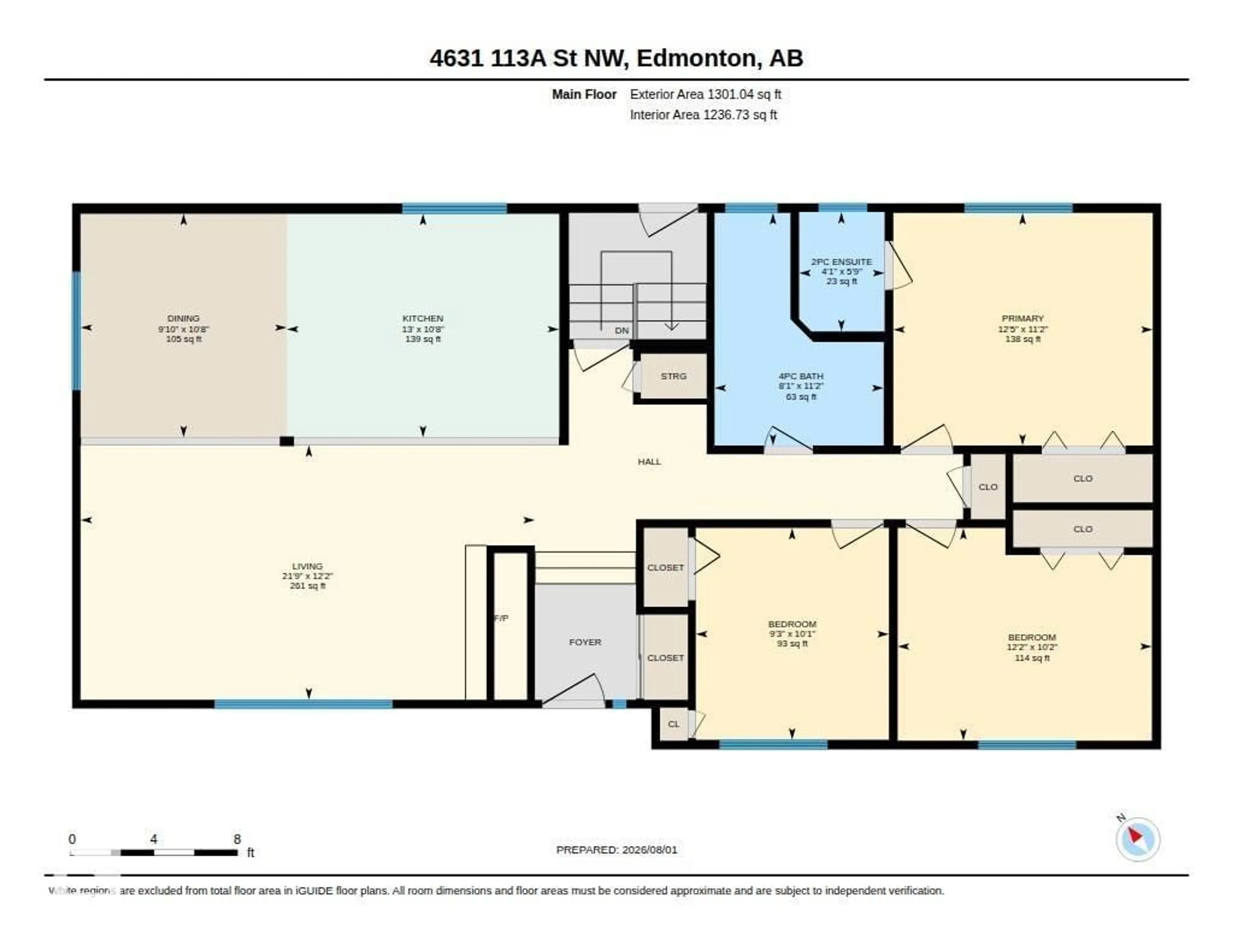 Floor plan for NW - 4631 113A ST, Edmonton Alberta T6H1A1