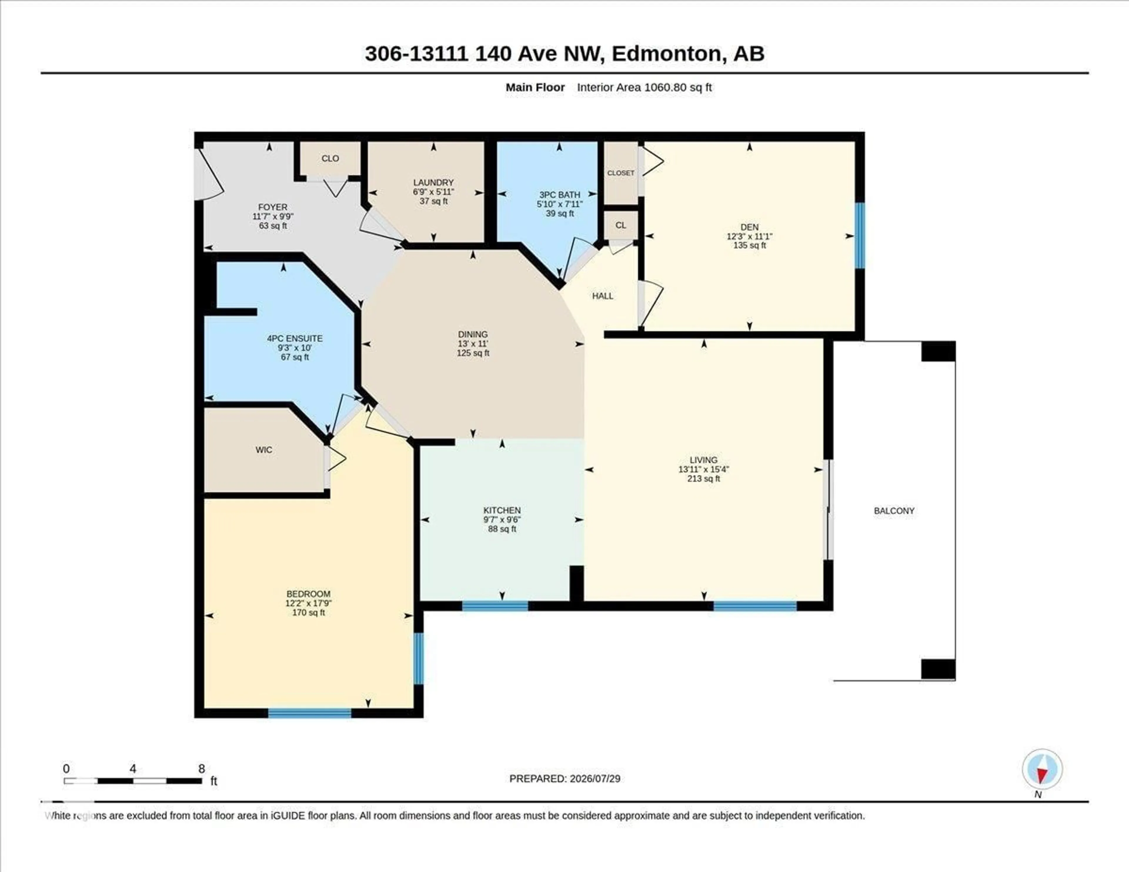 Floor plan for #306 - 13111 140 AV, Edmonton Alberta T6V0B1
