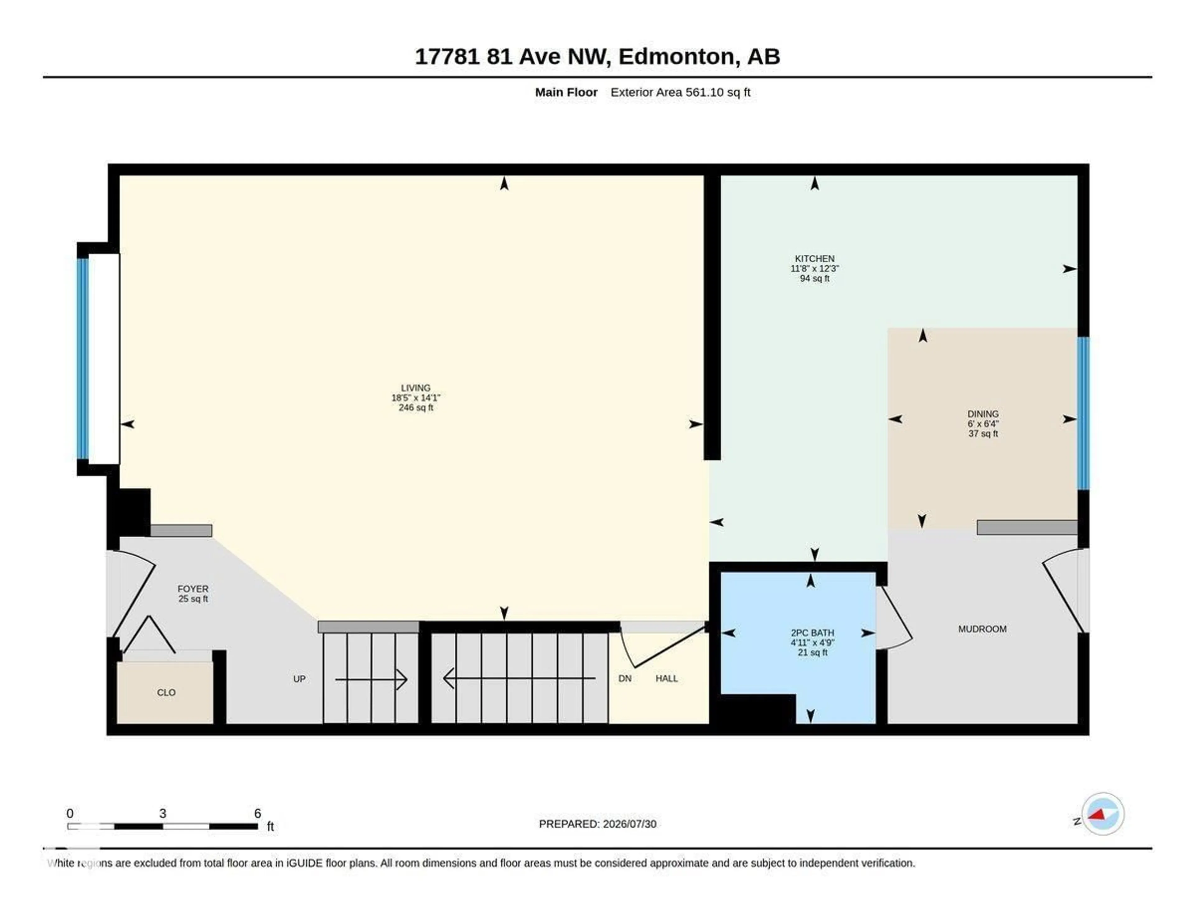 Floor plan for 17781 81 AV, Edmonton Alberta T5T1L4