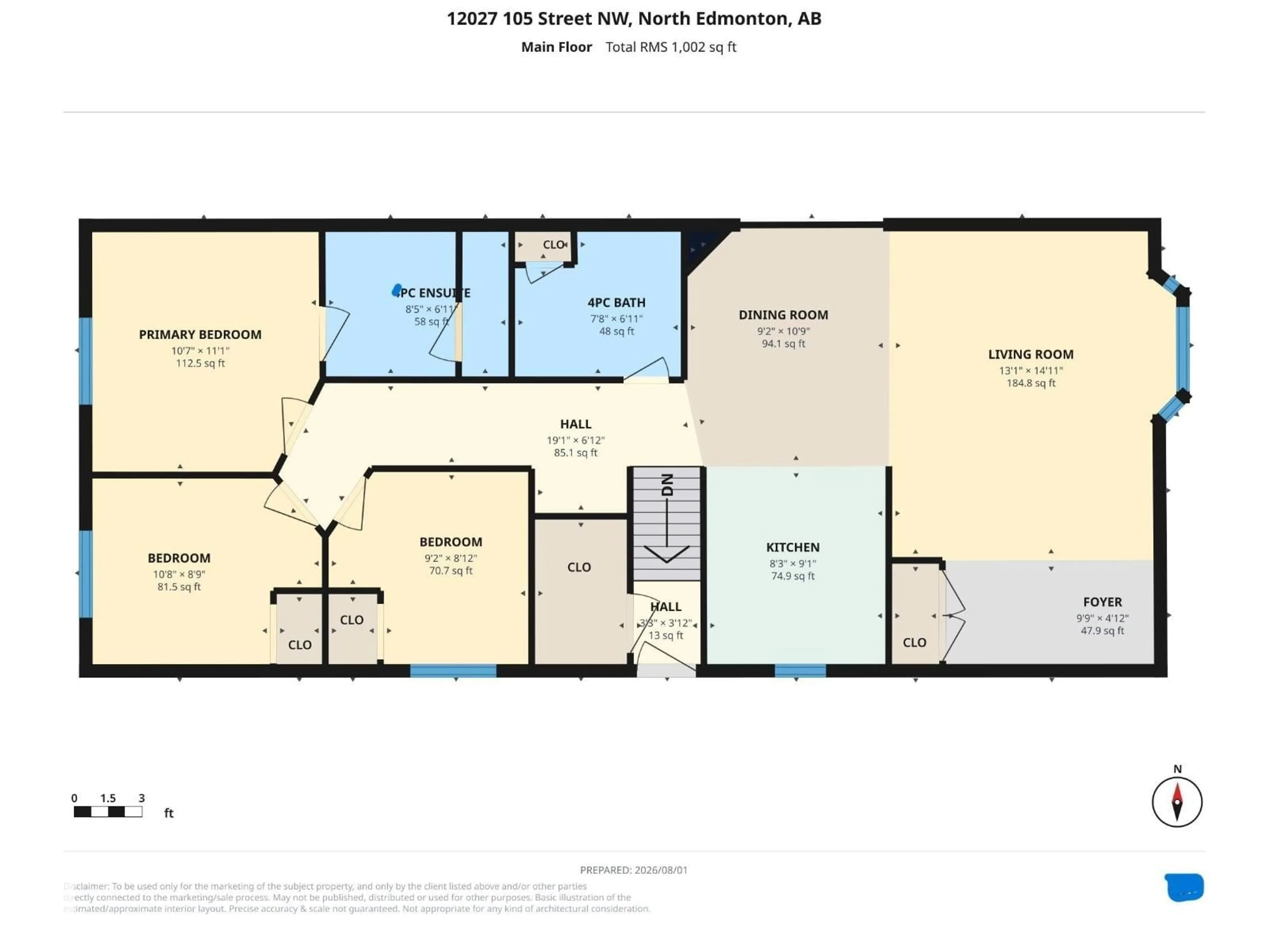 Floor plan for NW - 12027 105 ST, Edmonton Alberta T5G2N6