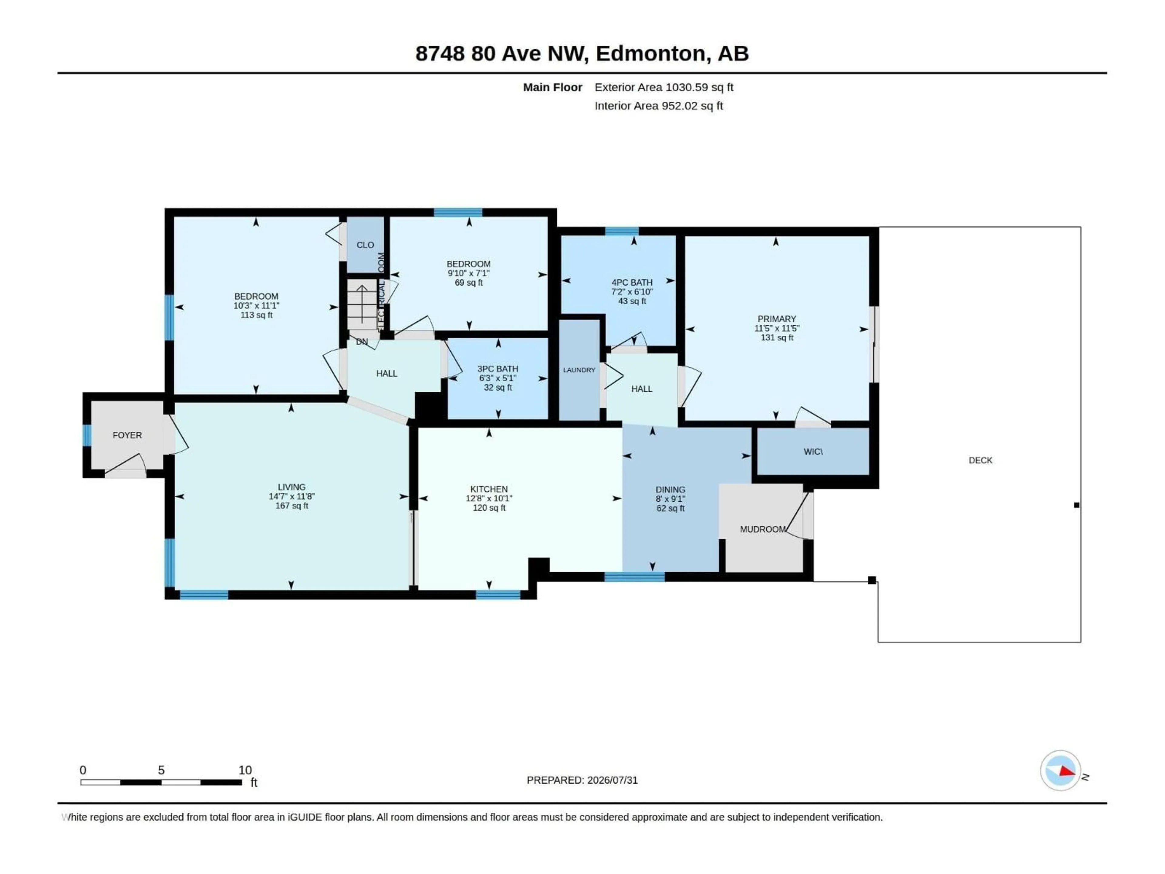 Floor plan for 8748 80 AV, Edmonton Alberta T6C0T5