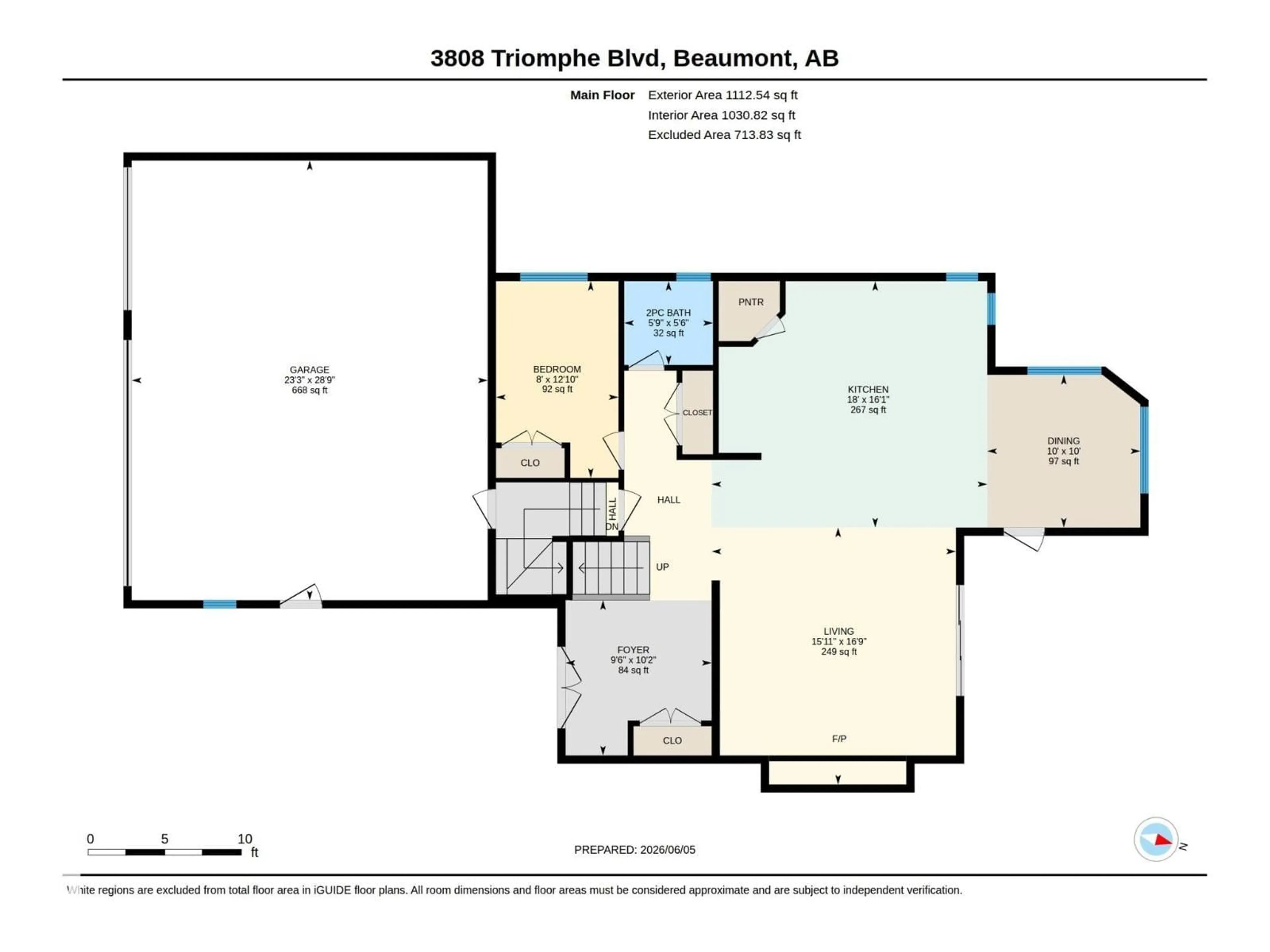 Floor plan for 3808 TRIOMPHE BV, Beaumont Alberta T4X0C4