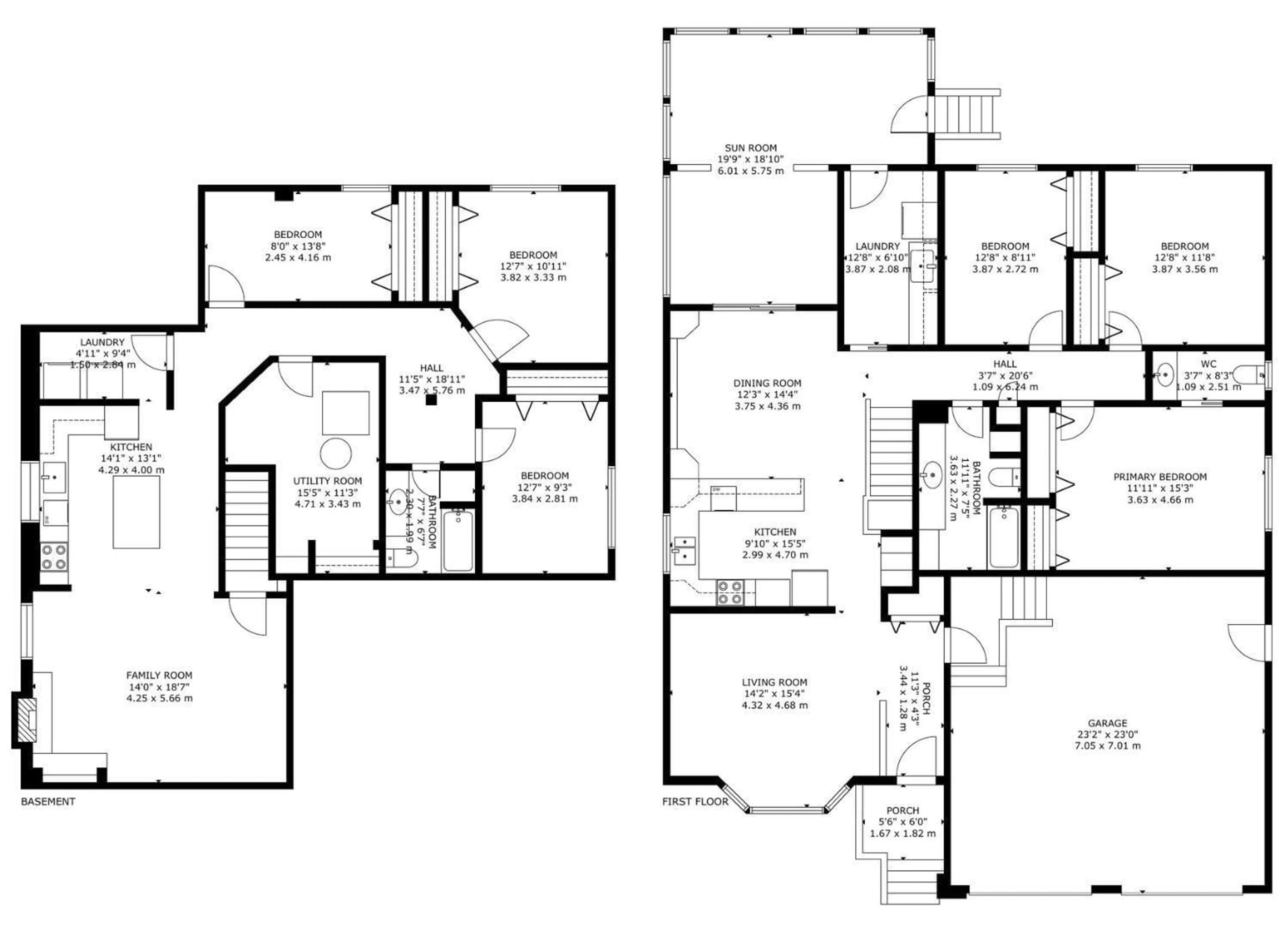 Floor plan for 11327 25 AV, Edmonton Alberta T6J5J1