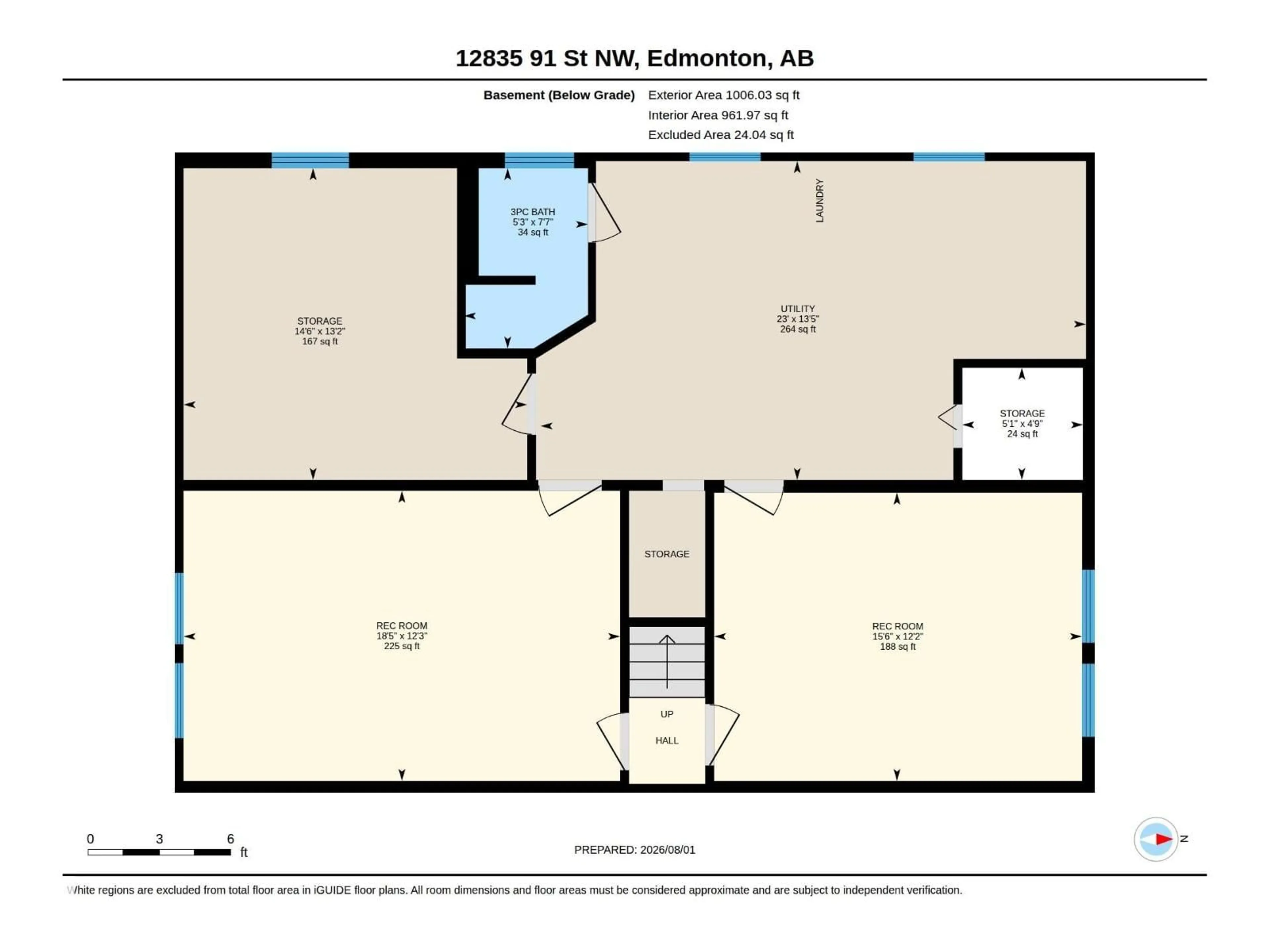 Floor plan for NW - 12835 91 ST, Edmonton Alberta T5E3P4