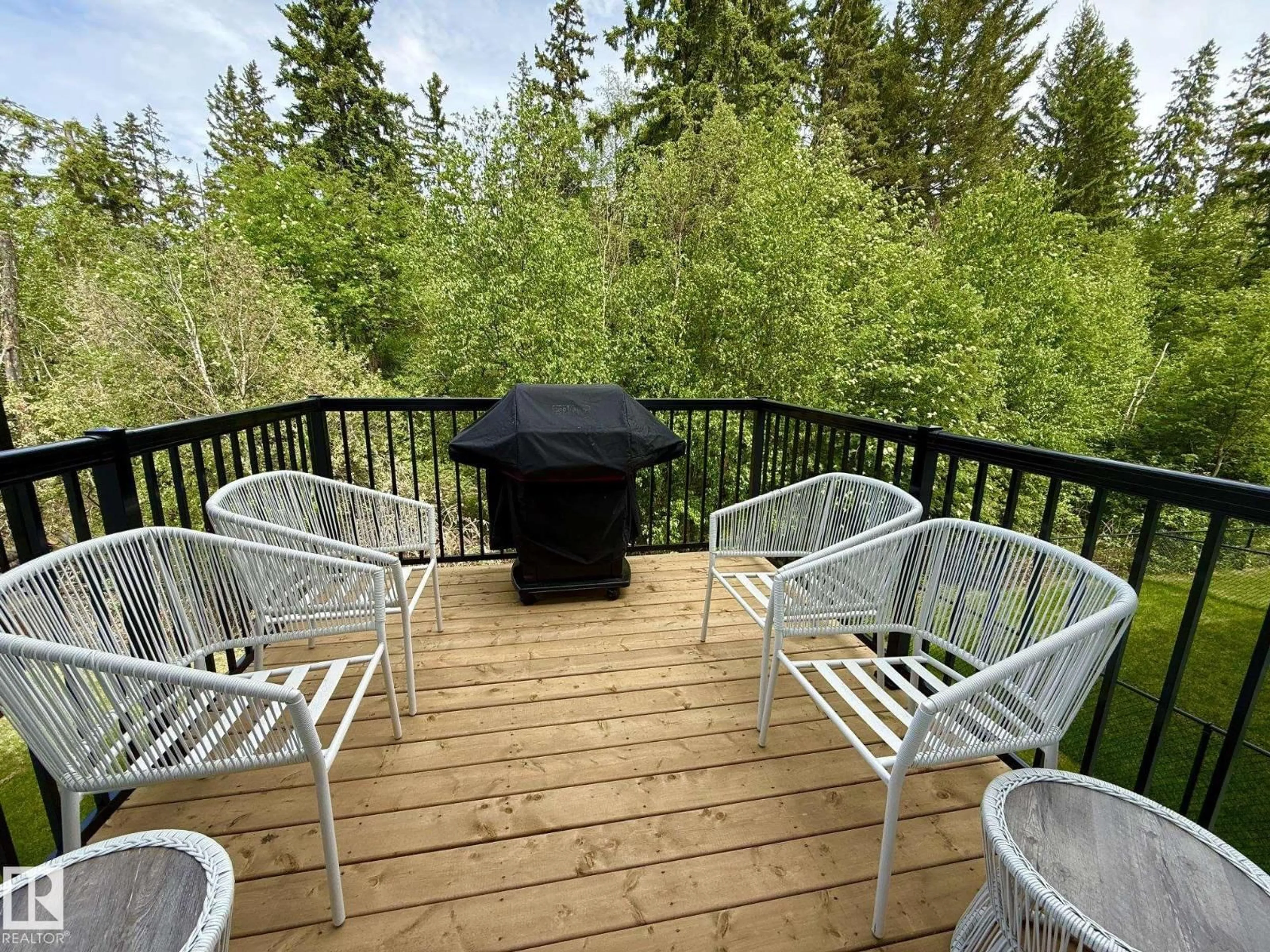 Patio, forest/trees view for 5122 - 19 213A ST, Edmonton Alberta T6M1M6