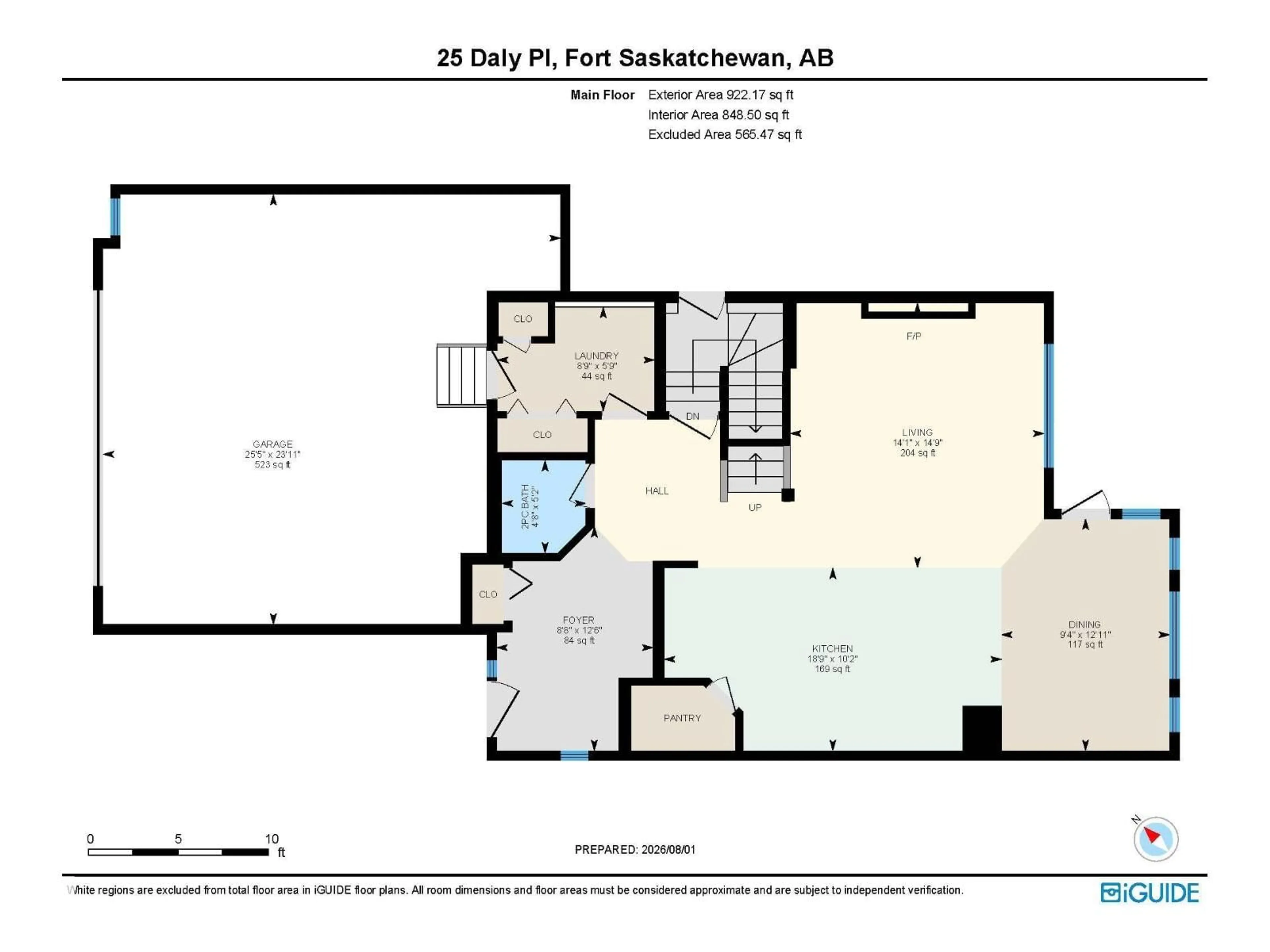 Floor plan for 25 DALY PL, Fort Saskatchewan Alberta T8L0X3