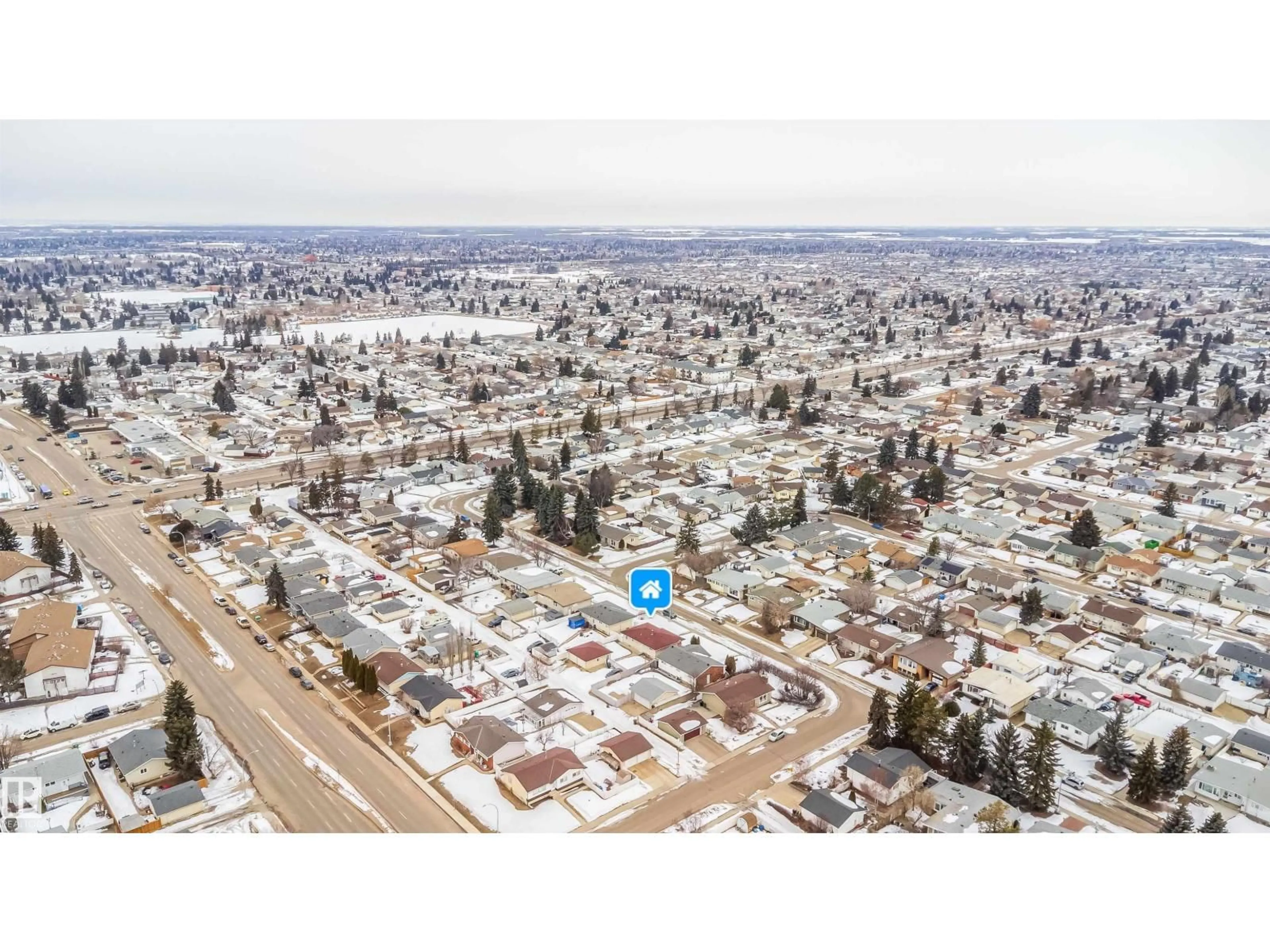 A pic from outside/outdoor area/front of a property/back of a property/a pic from drone, street for 7911 145 AV, Edmonton Alberta T5C2S8
