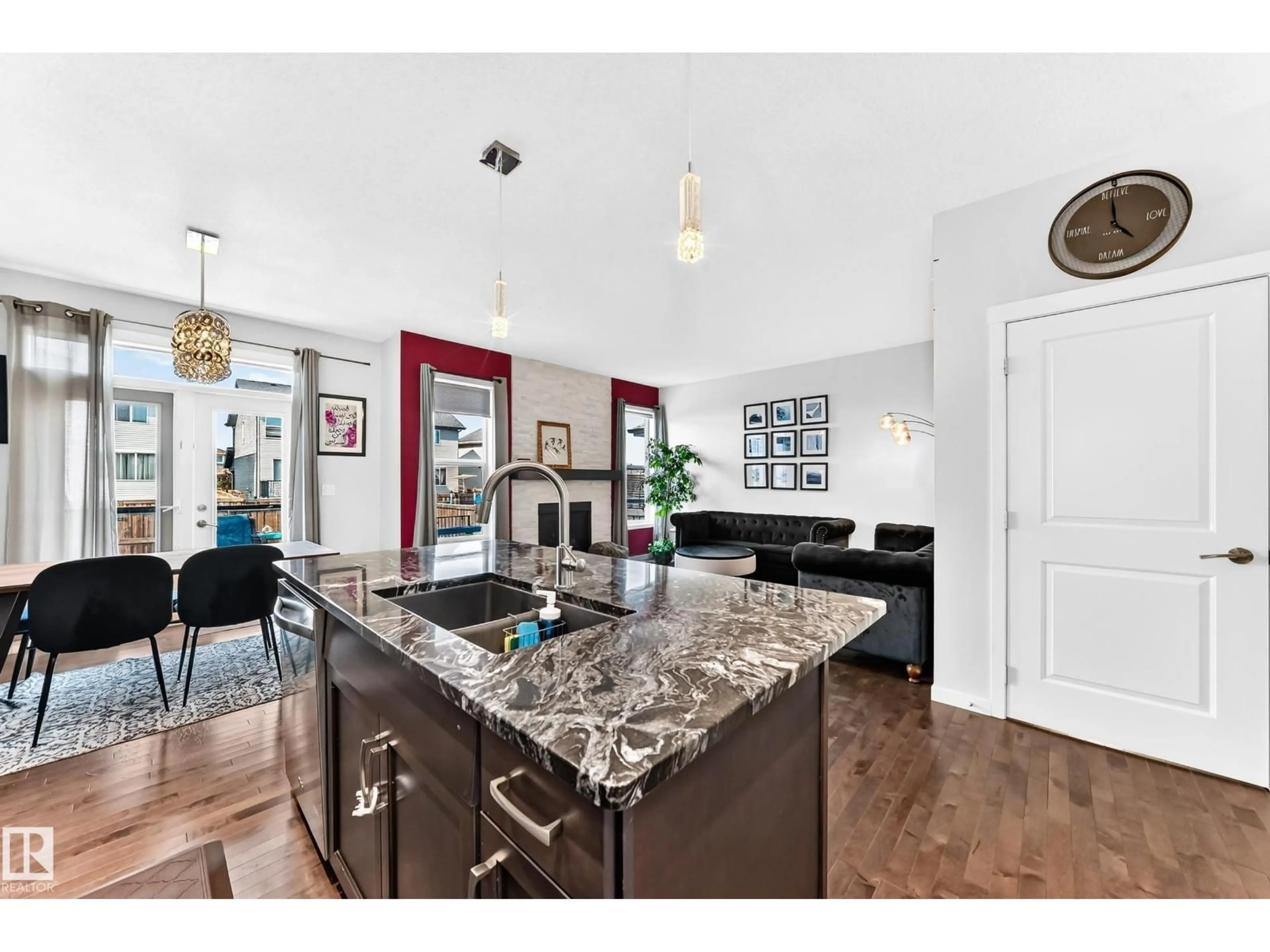 Open concept kitchen, ceramic/tile floor for 6122 175A AV, Edmonton Alberta T5Y3N8