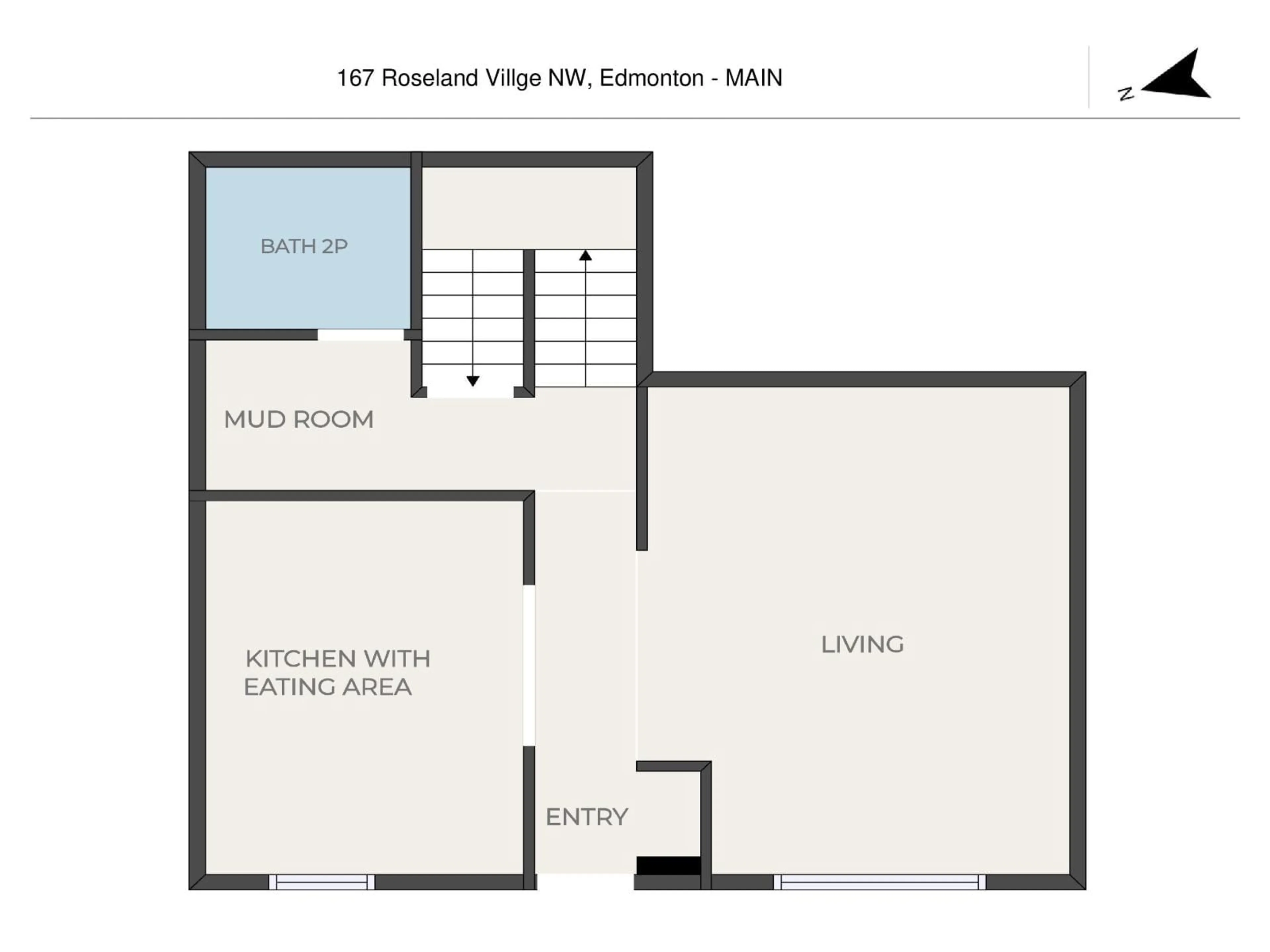 Floor plan for NW - 167 ROSELAND VG, Edmonton Alberta T5E5R6