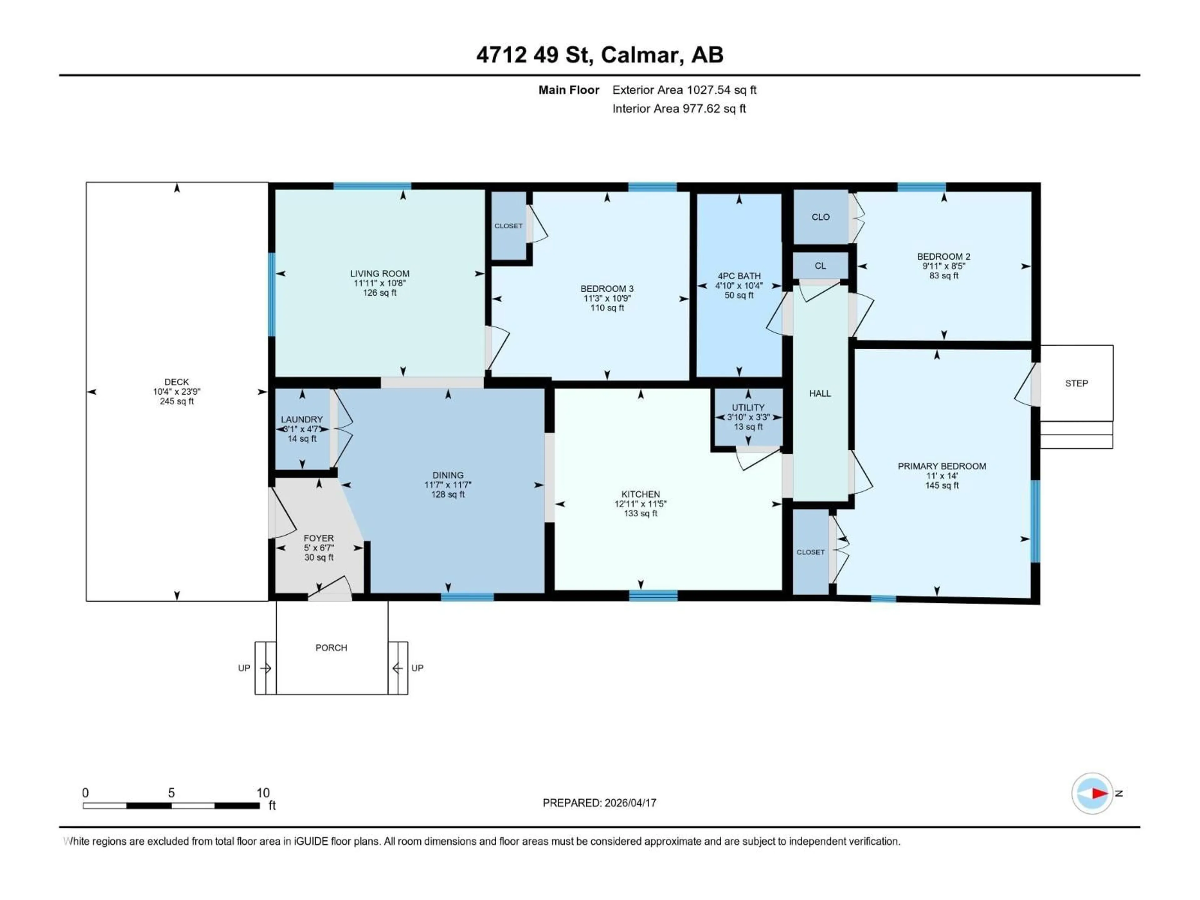 Floor plan for 4712 49 ST, Calmar Alberta T0C0V0