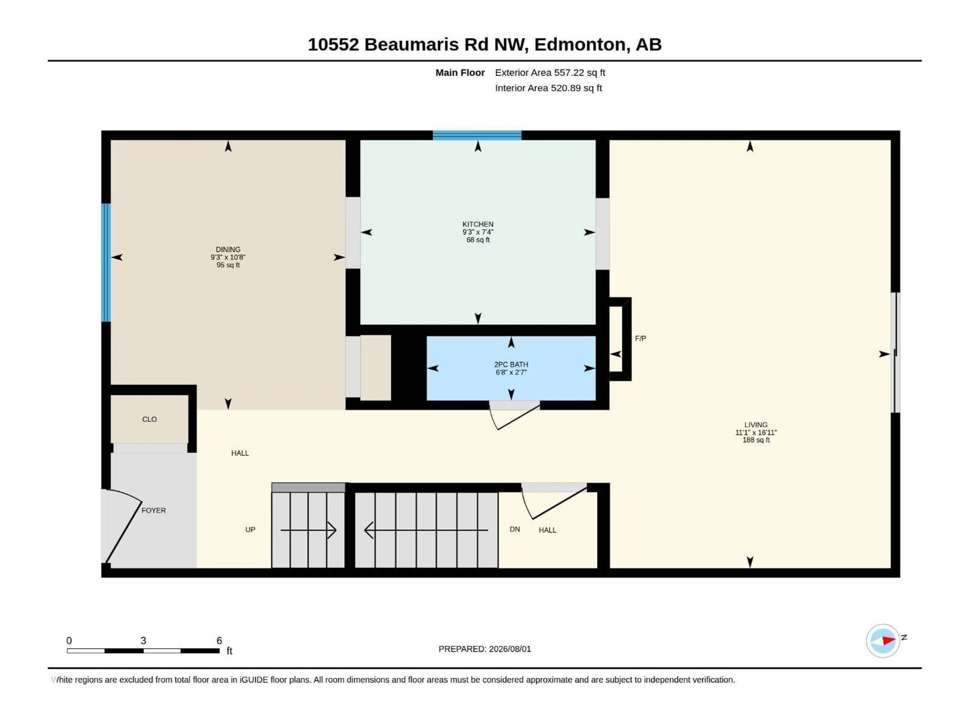 Floor plan for 10552 BEAUMARIS RD, Edmonton Alberta T5X5A2