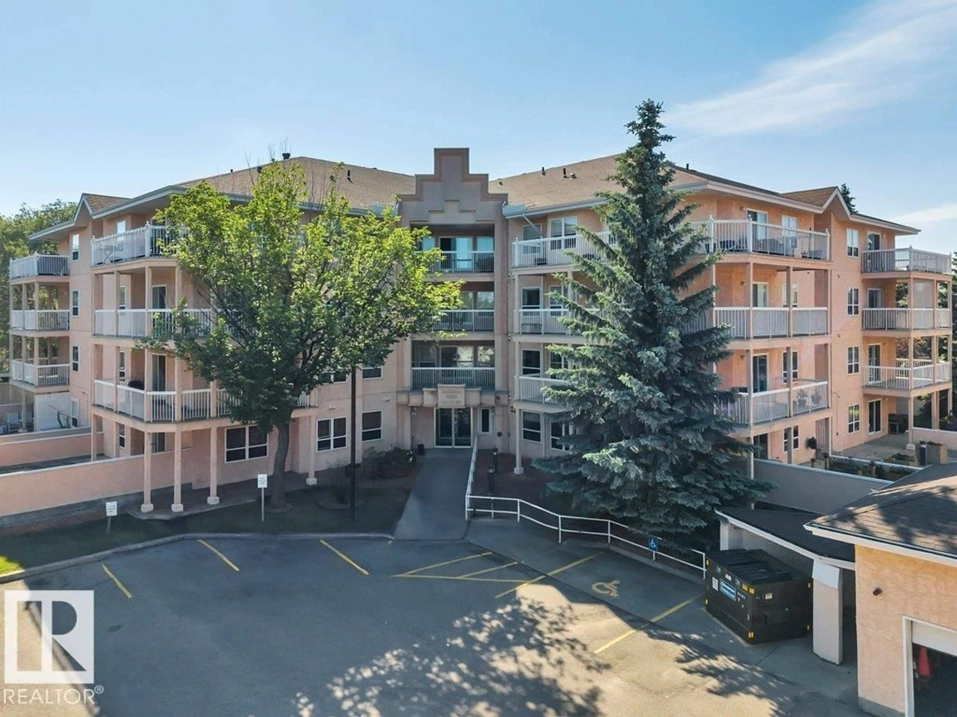 A pic from outside/outdoor area/front of a property/back of a property/a pic from drone, unknown for 404 - 17511 98A AV, Edmonton Alberta T5T6A2