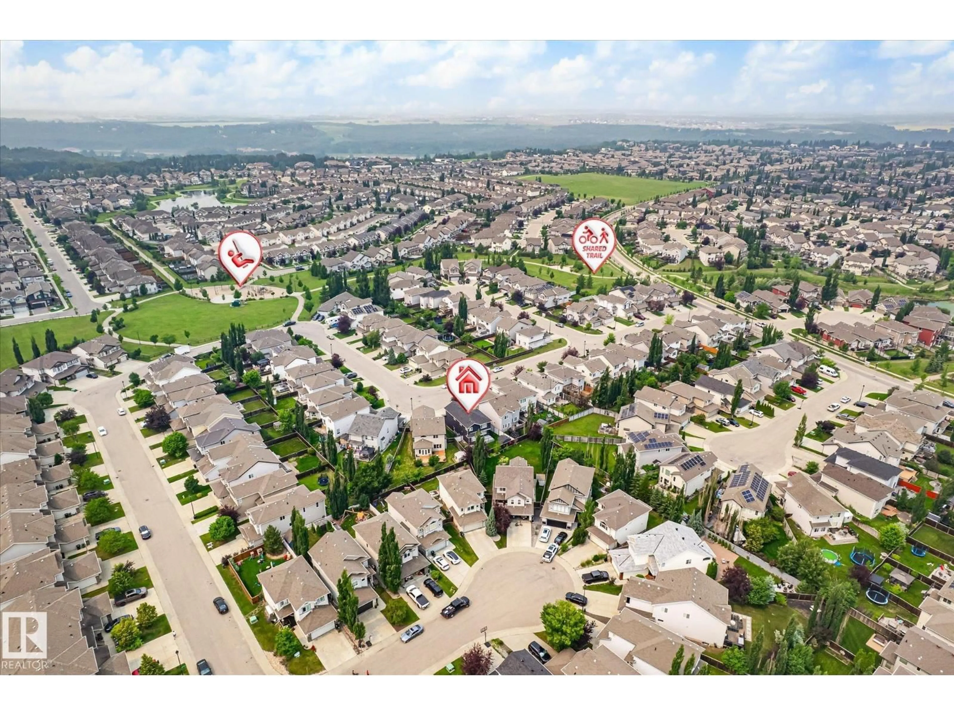 A pic from outside/outdoor area/front of a property/back of a property/a pic from drone, street for SW - 757 173B ST, Edmonton Alberta T6W0M9