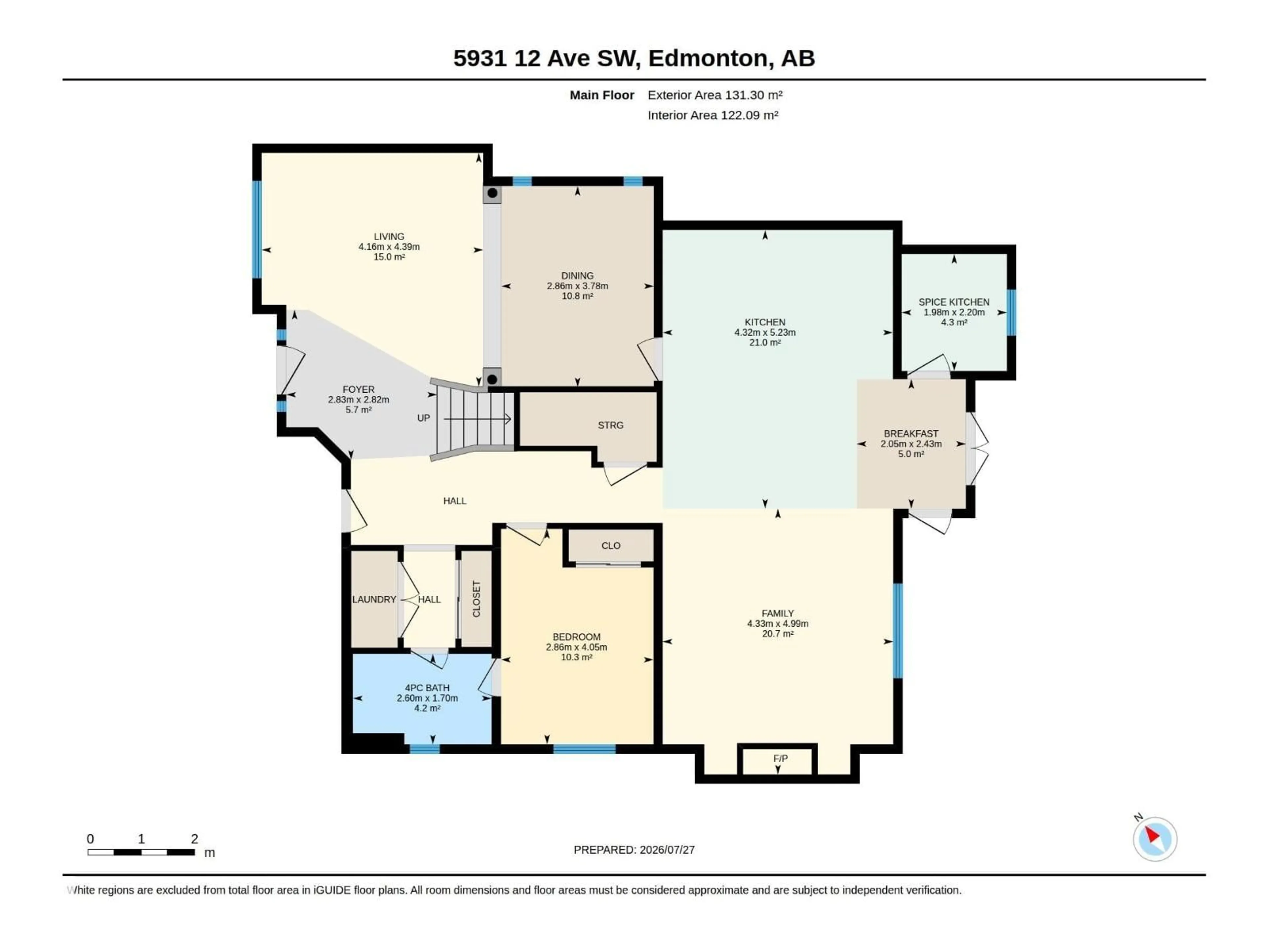 Floor plan for 5931 12 AV, Edmonton Alberta T6X0M7