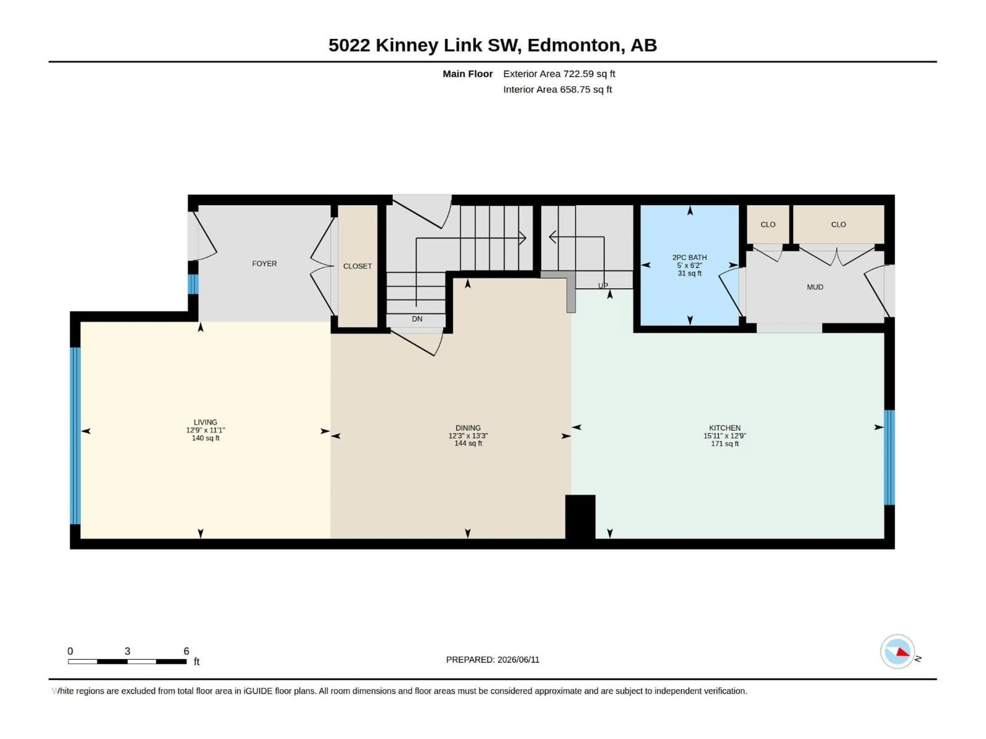 Floor plan for 5022 KINNEY LINK SW, Edmonton Alberta T6W5G4