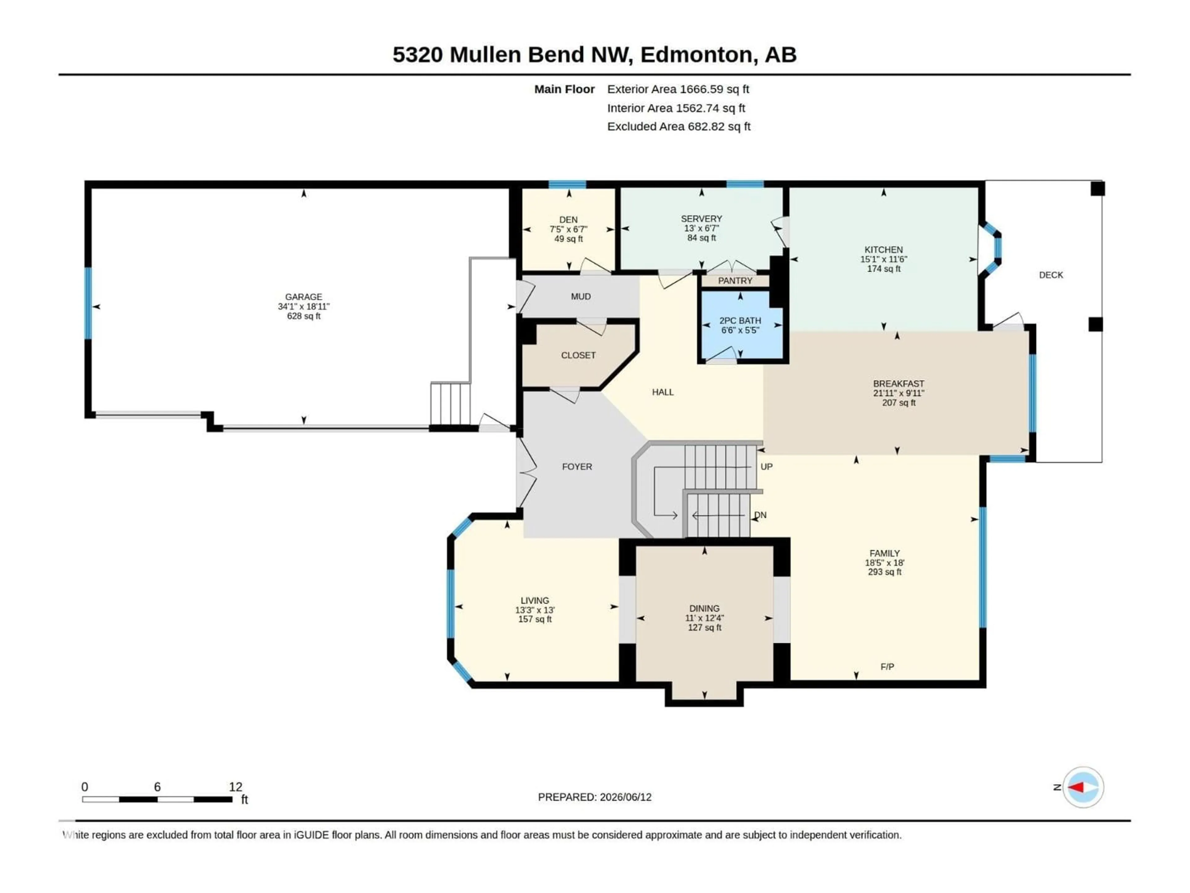 Floor plan for NW - 5320 MULLEN BN, Edmonton Alberta T6R0R1