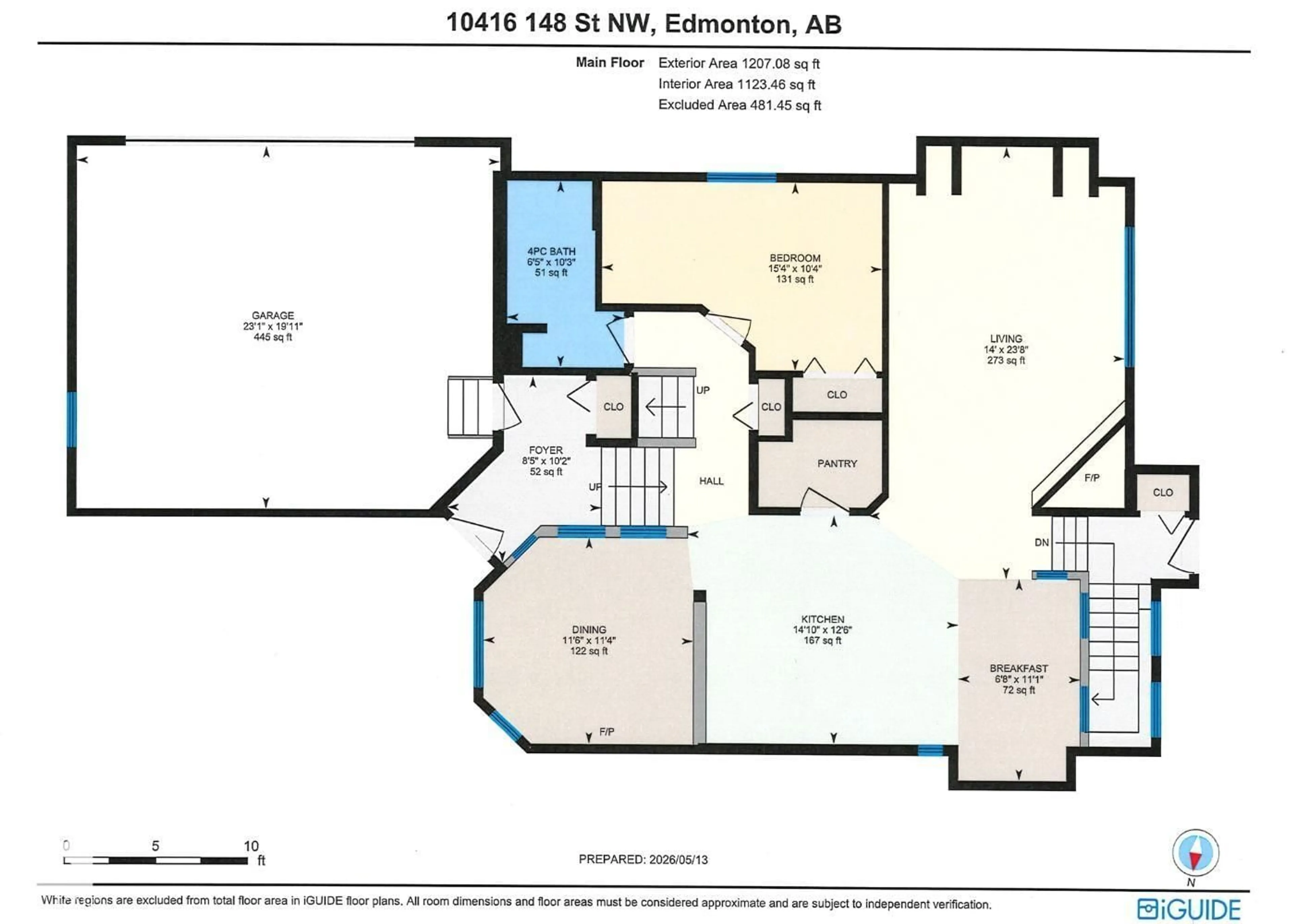 Floor plan for 10416 148 ST, Edmonton Alberta T5N3G8