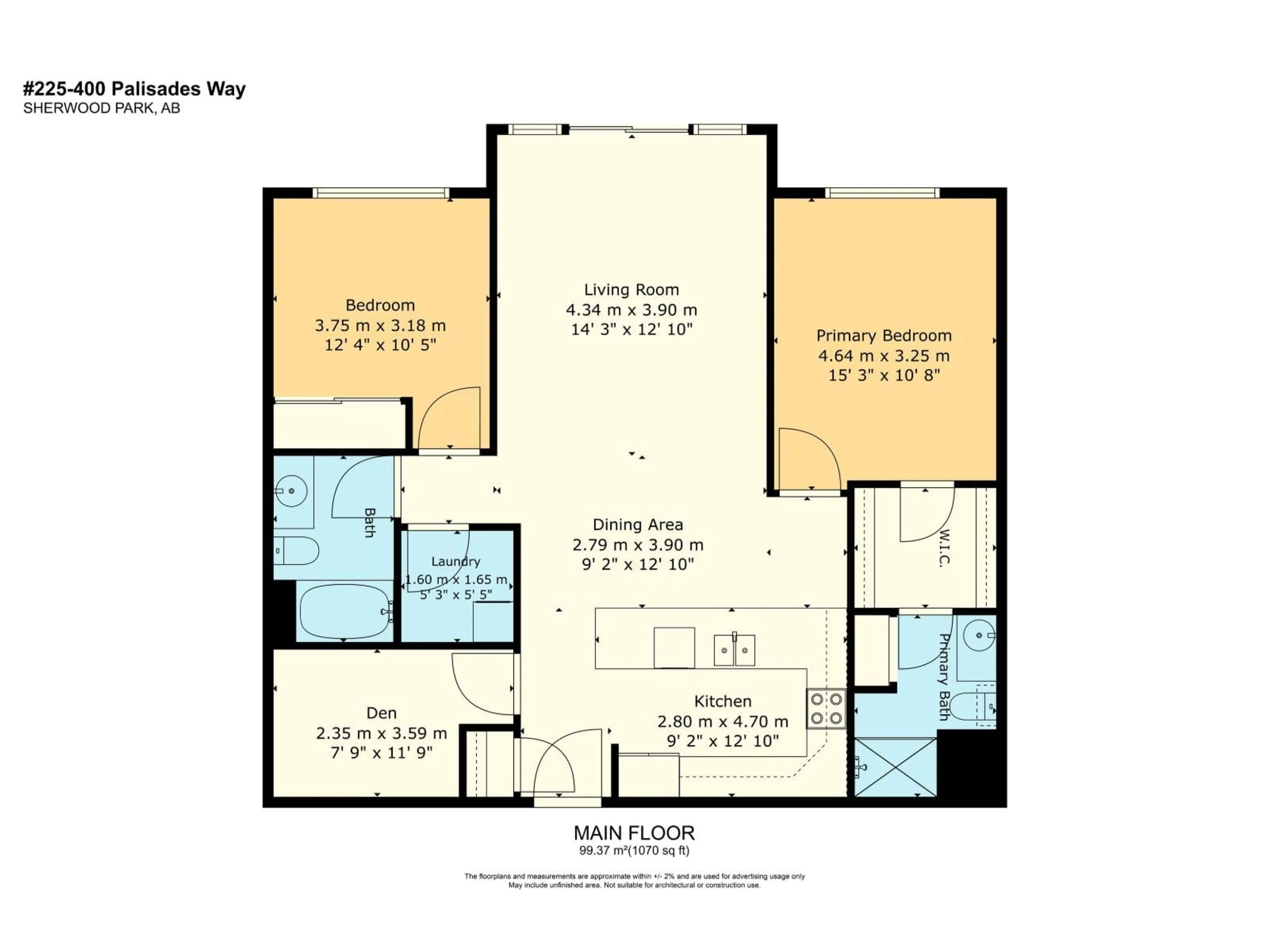 Floor plan for 400 - 225 PALISADES WY, Sherwood Park Alberta T8H0H4