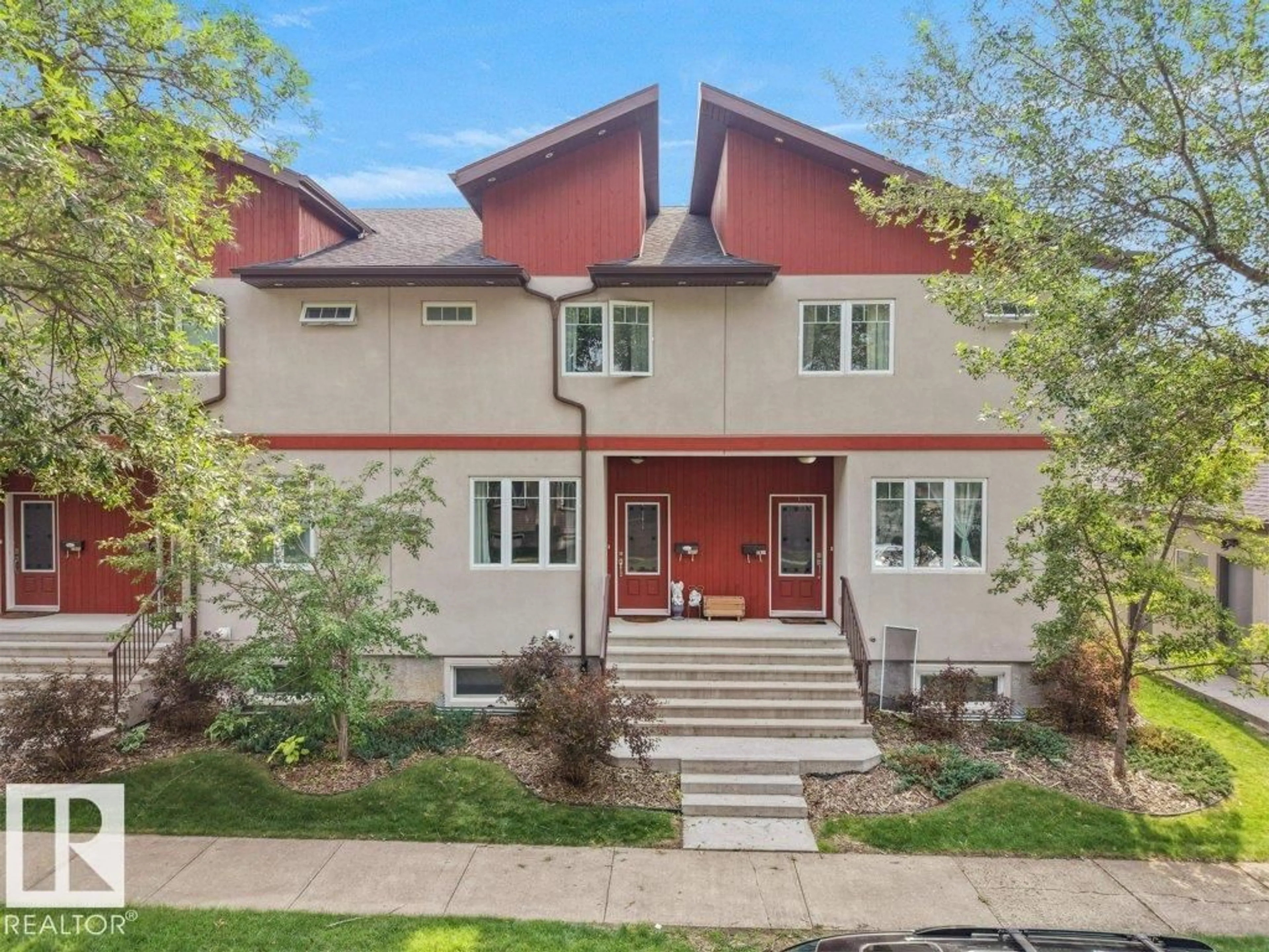 Home with brick exterior material, street for 7909 105 AV, Edmonton Alberta T5H0J6