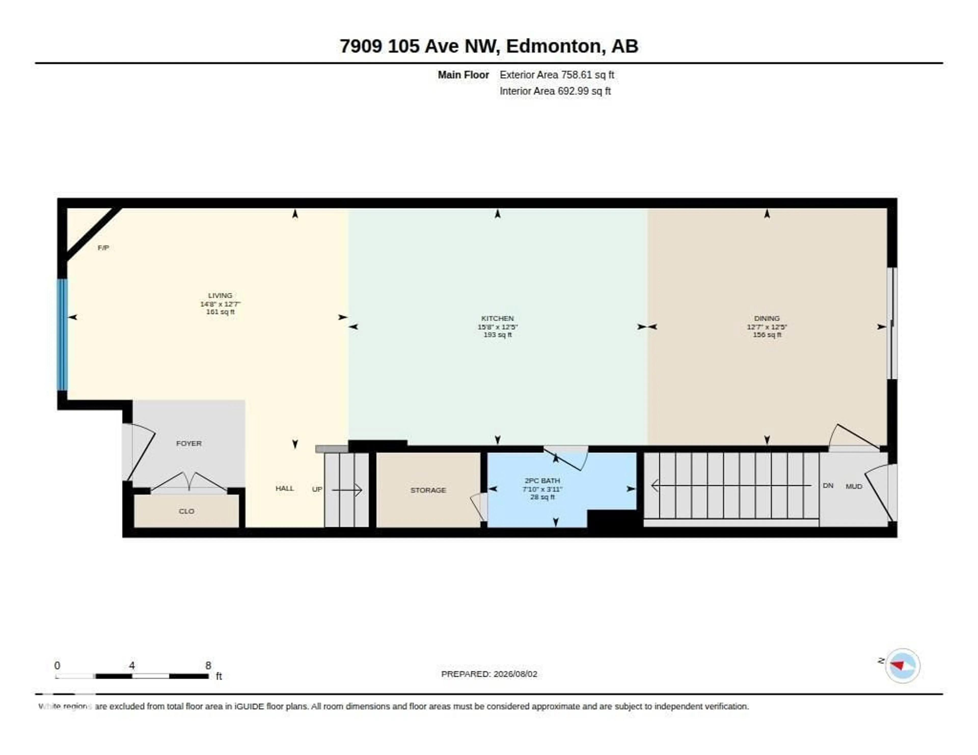 Floor plan for 7909 105 AV, Edmonton Alberta T5H0J6