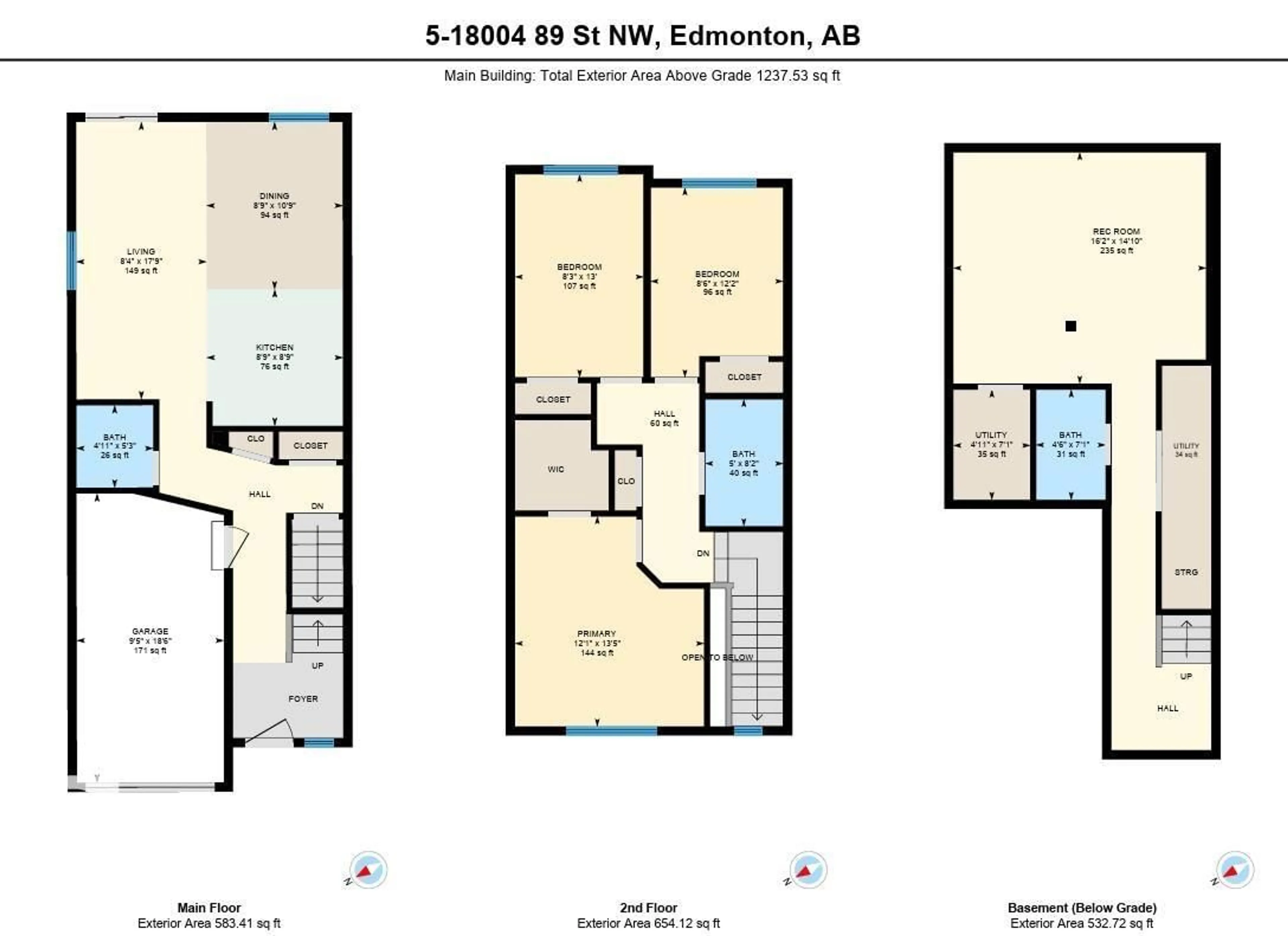 Floor plan for #5 - 18004 89 ST NW, Edmonton Alberta T5Z0E7