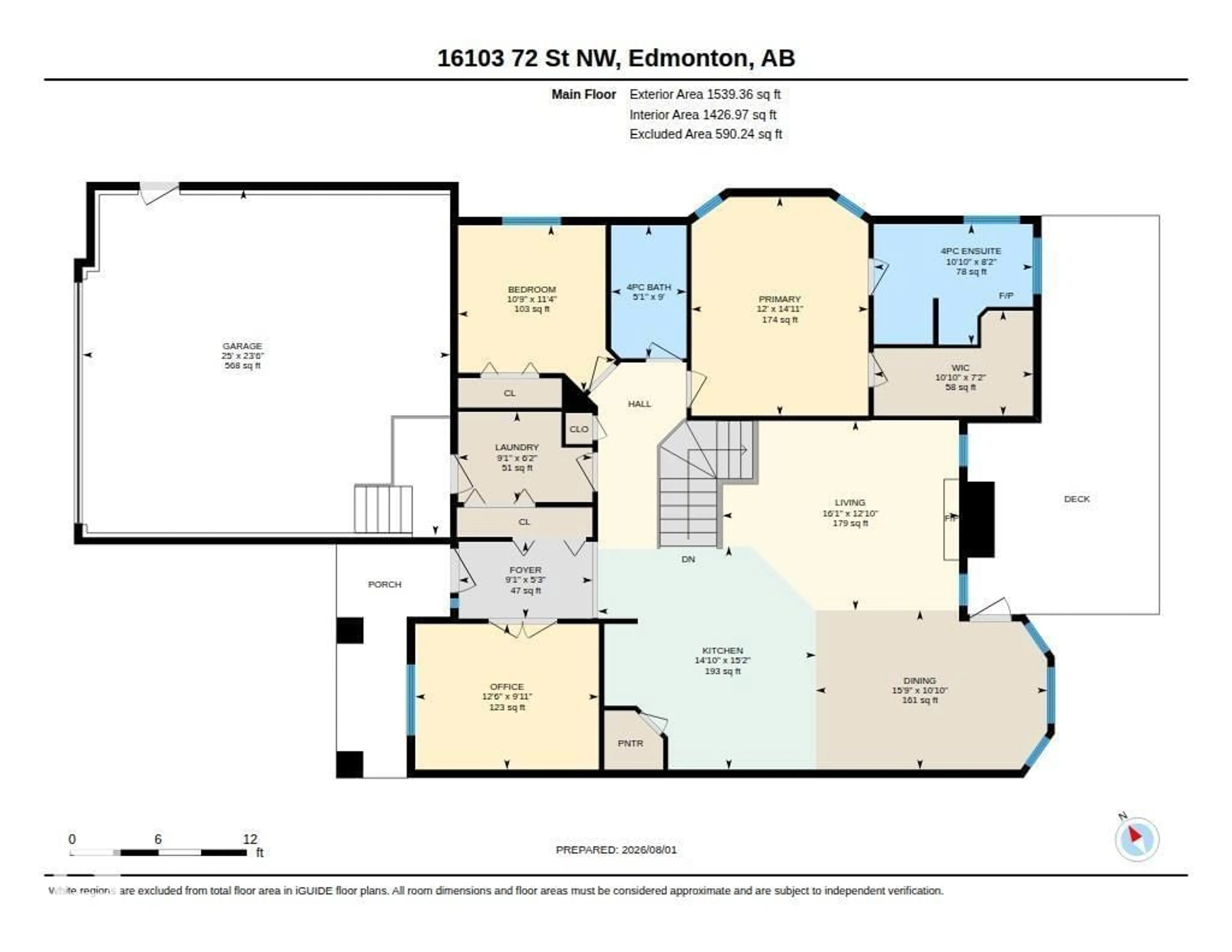 Floor plan for NW - 16103 72 ST, Edmonton Alberta T5Z3T7
