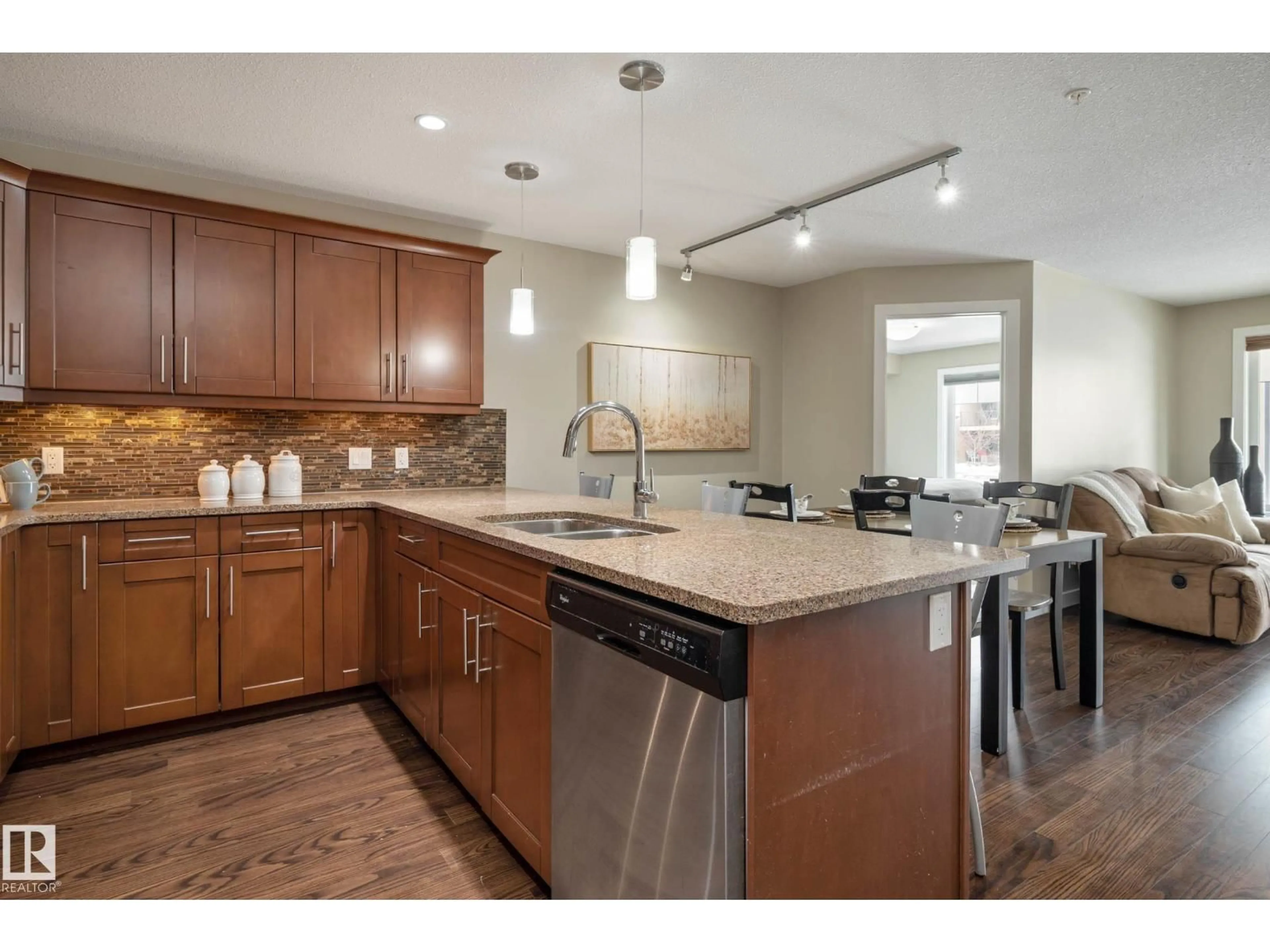 Open concept kitchen, ceramic/tile floor for #119 - 1031 173 ST, Edmonton Alberta T6W3E4