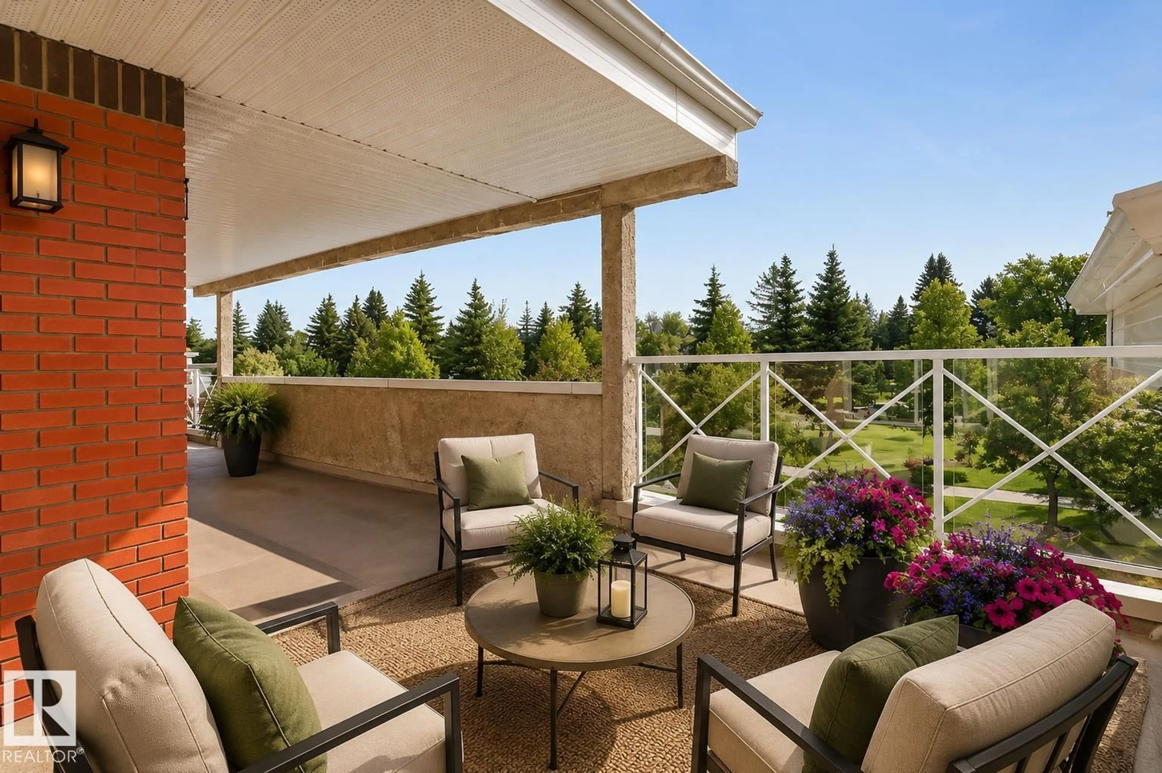 Patio, mountain view for #322 - 7510 89 ST NW, Edmonton Alberta T6C0X5