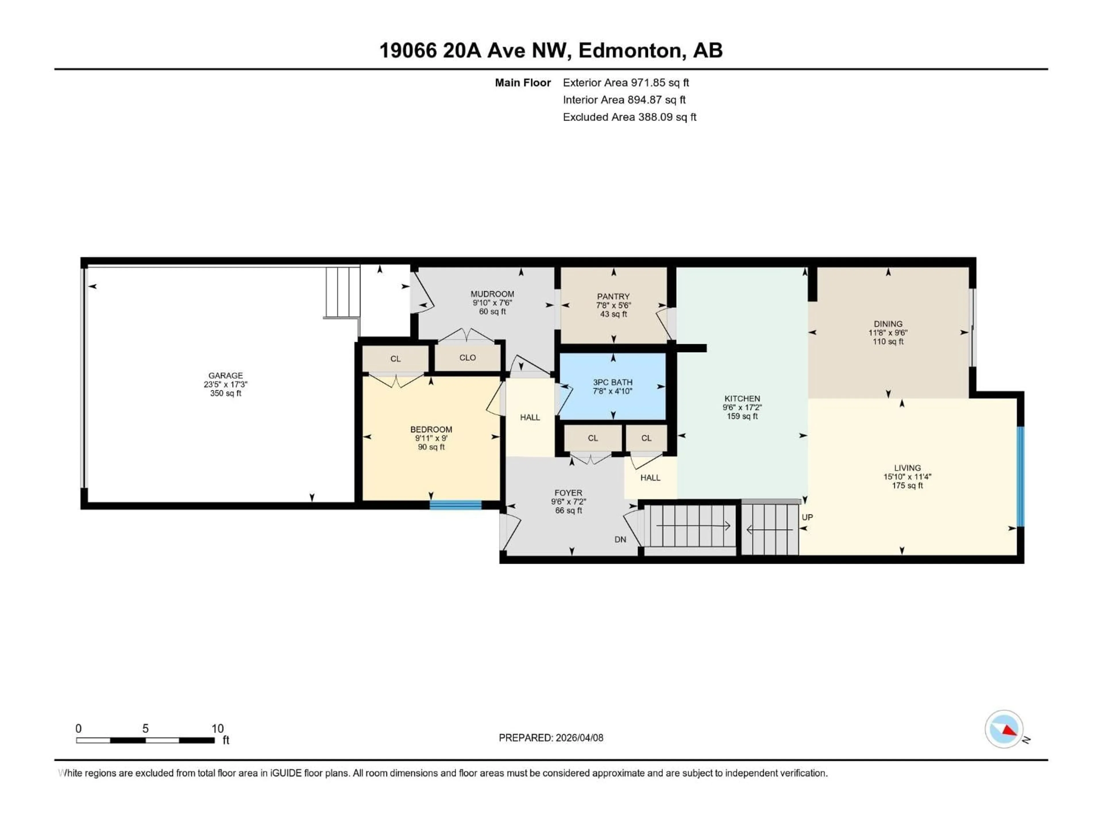 Floor plan for 19066 20A AV, Edmonton Alberta T6M3A8