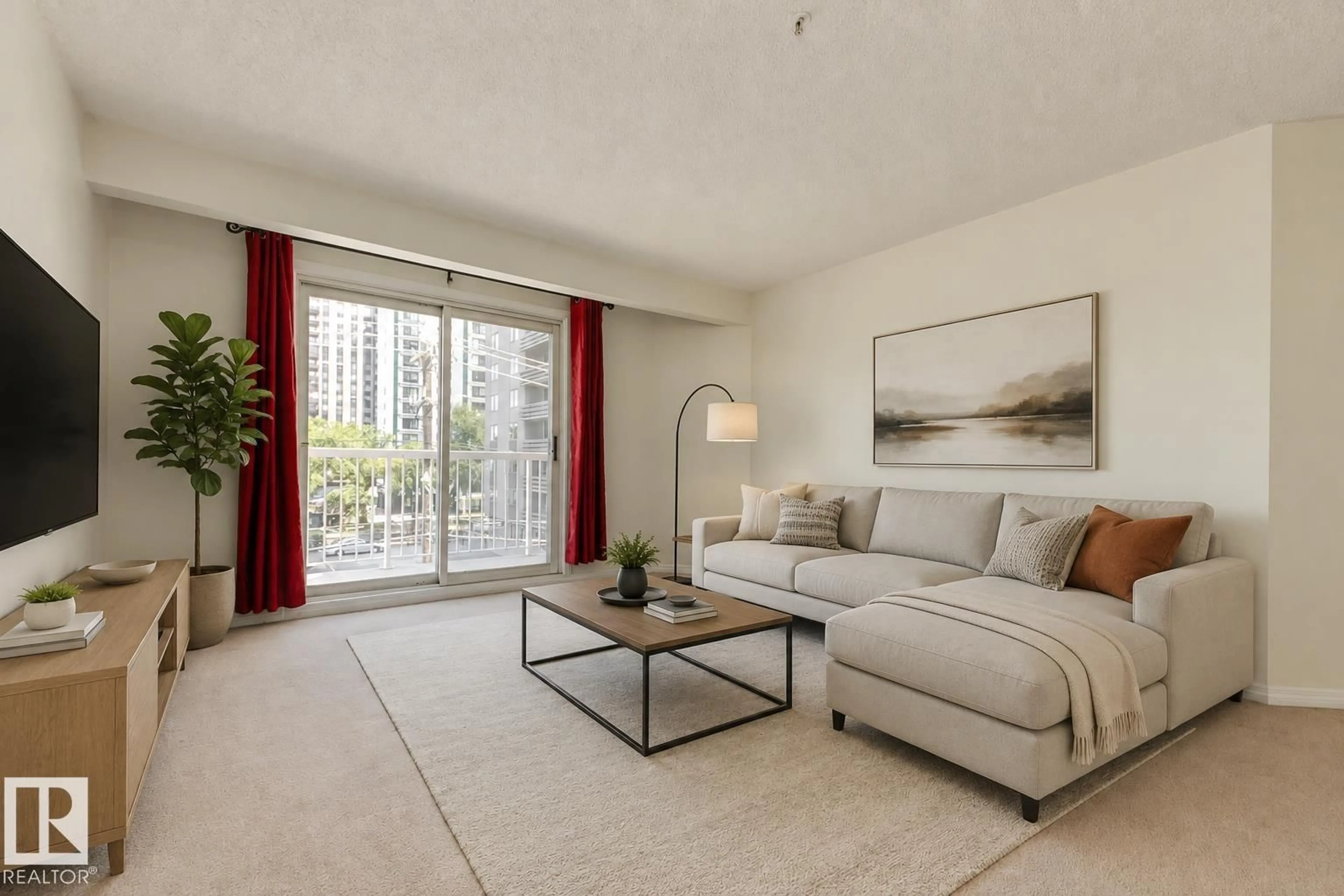 Living room with furniture, unknown for 310 - 10153 117 ST, Edmonton Alberta T5K1X5