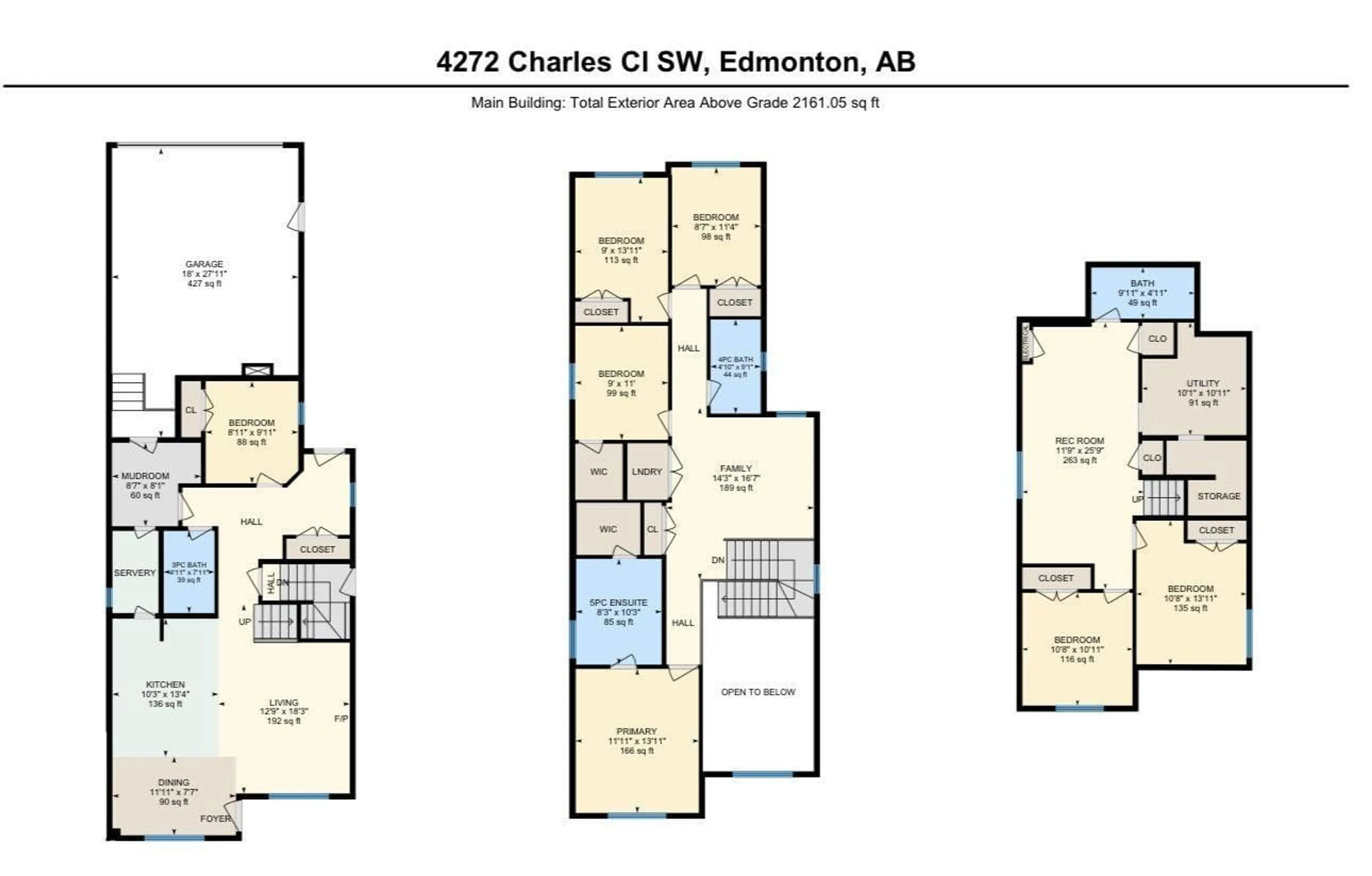 Floor plan for 4272 CHARLES CL, Edmonton Alberta T6W3H2