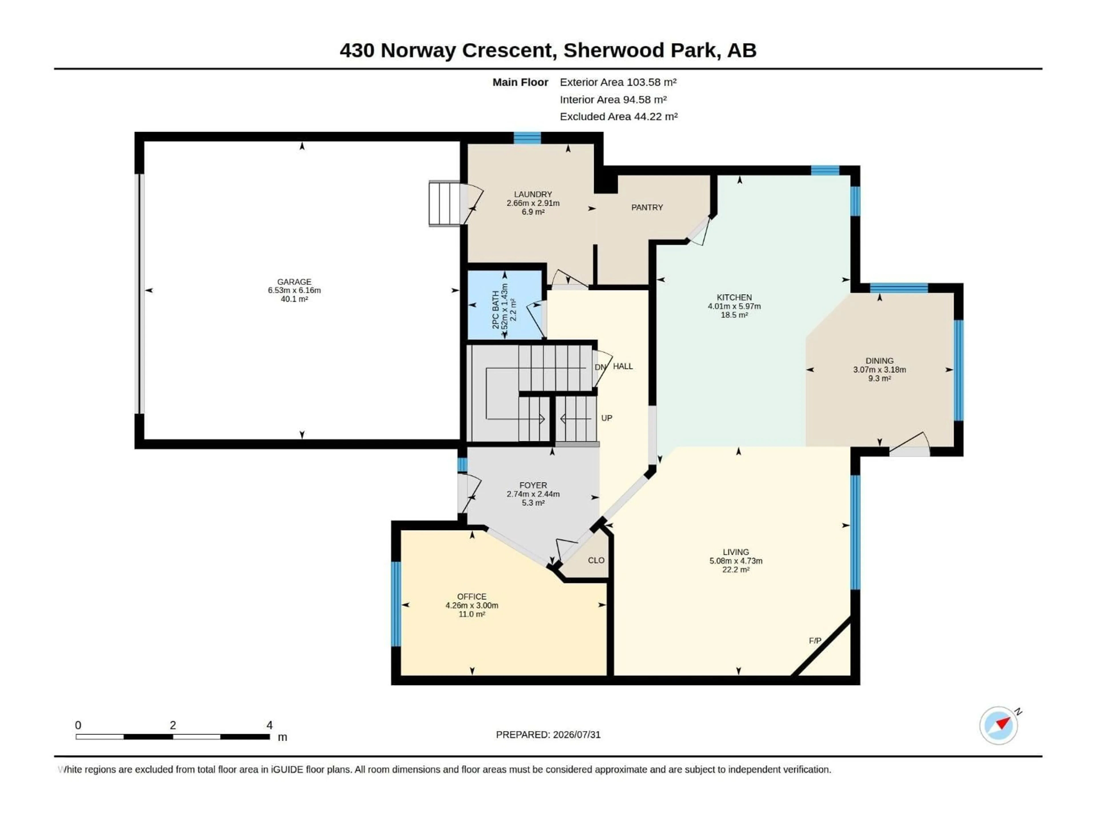 Floor plan for 430 NORWAY CR, Sherwood Park Alberta T8A6E7