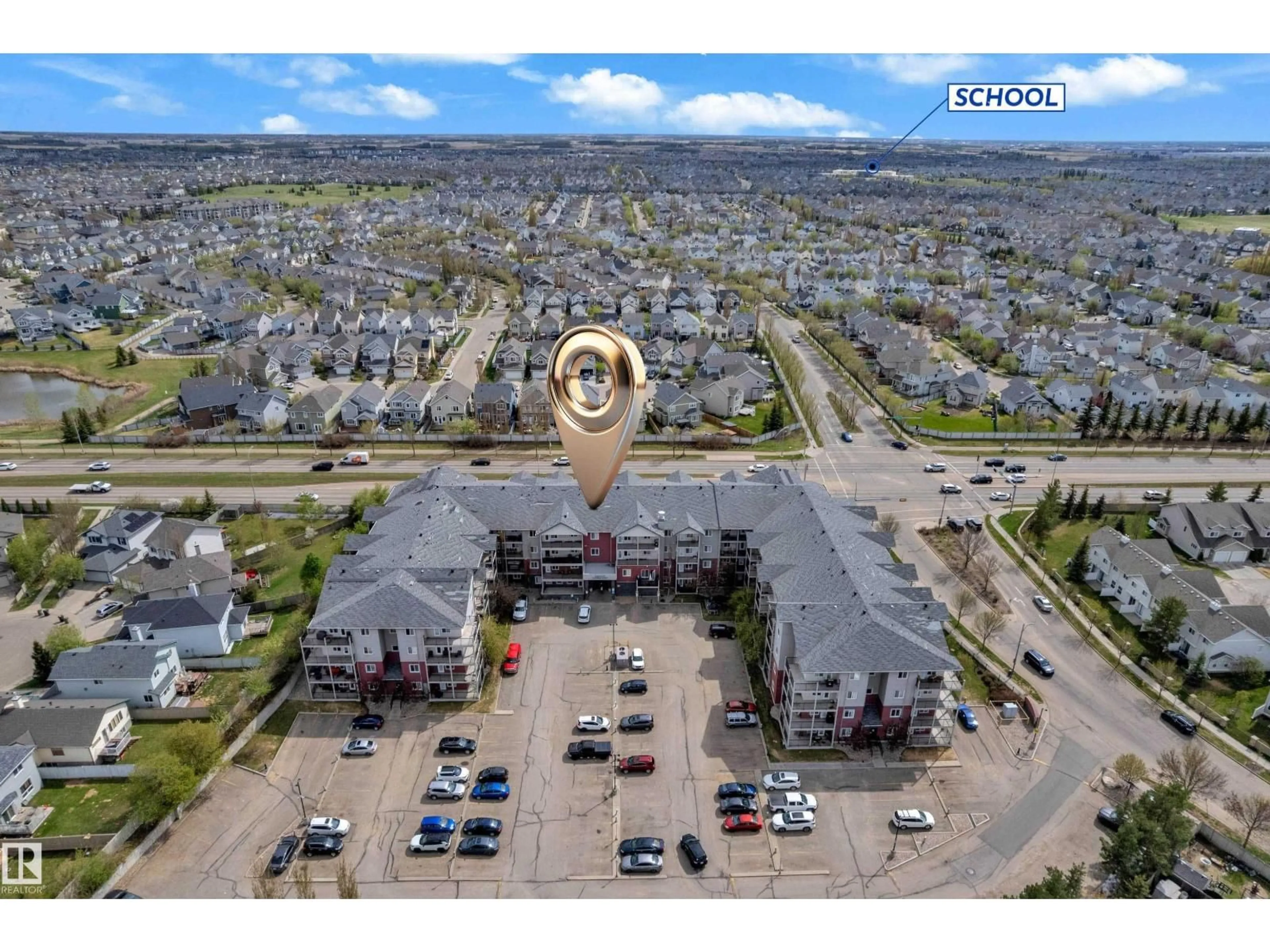 A pic from outside/outdoor area/front of a property/back of a property/a pic from drone, street for 111 - 326 EDWARDS DR, Edmonton Alberta T6X0C4