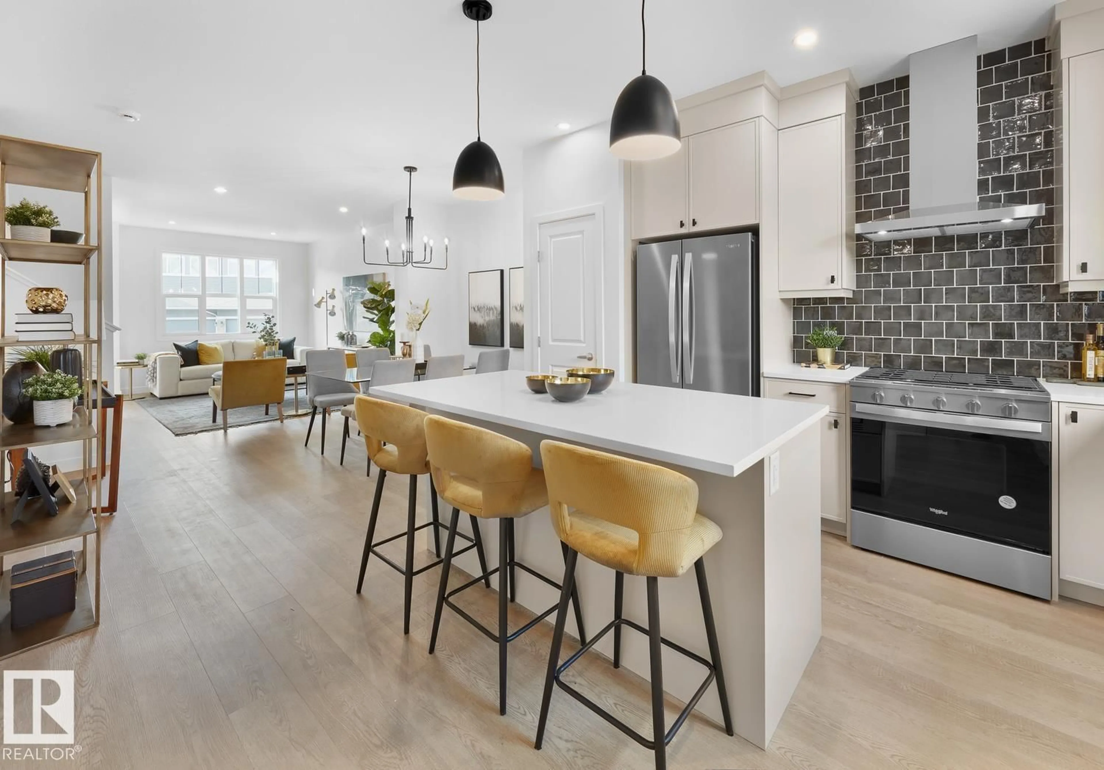Open concept kitchen, ceramic/tile floor for 224 CHAPPELLE DR, Edmonton Alberta T6W5X8