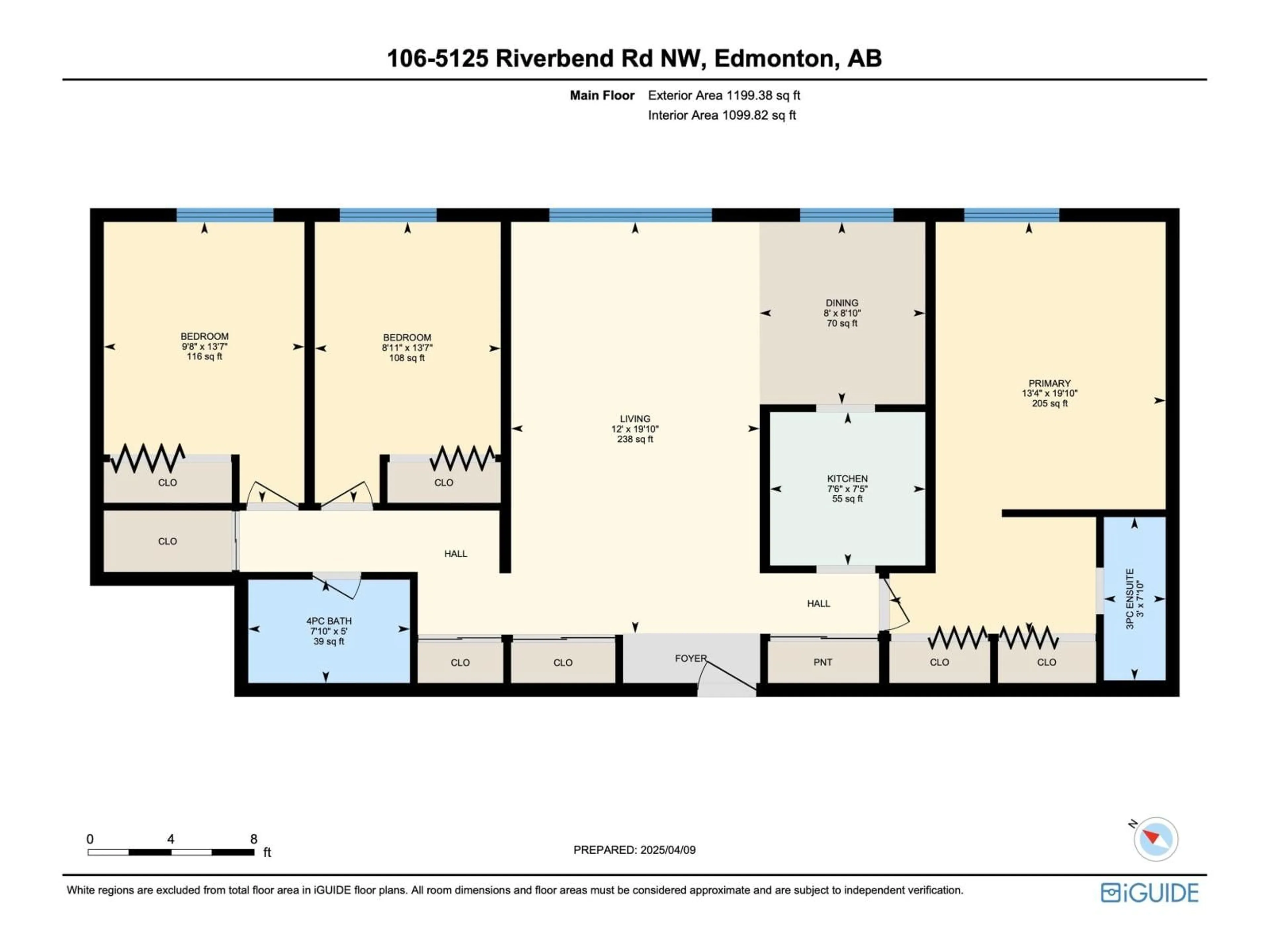 Floor plan for #106 - 5125 RIVERBEND RD, Edmonton Alberta T6H5K5