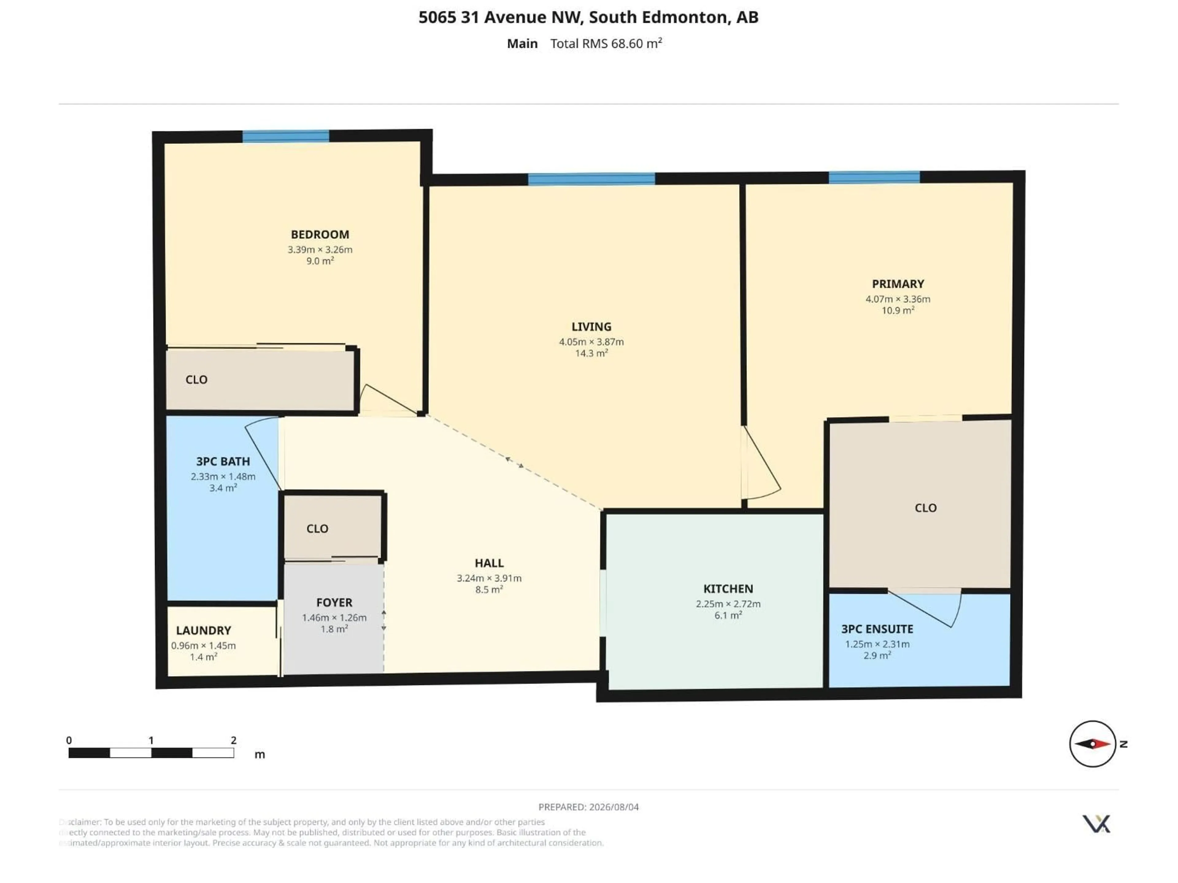 Floor plan for #410 - 5065 31 AV, Edmonton Alberta T6L6S5