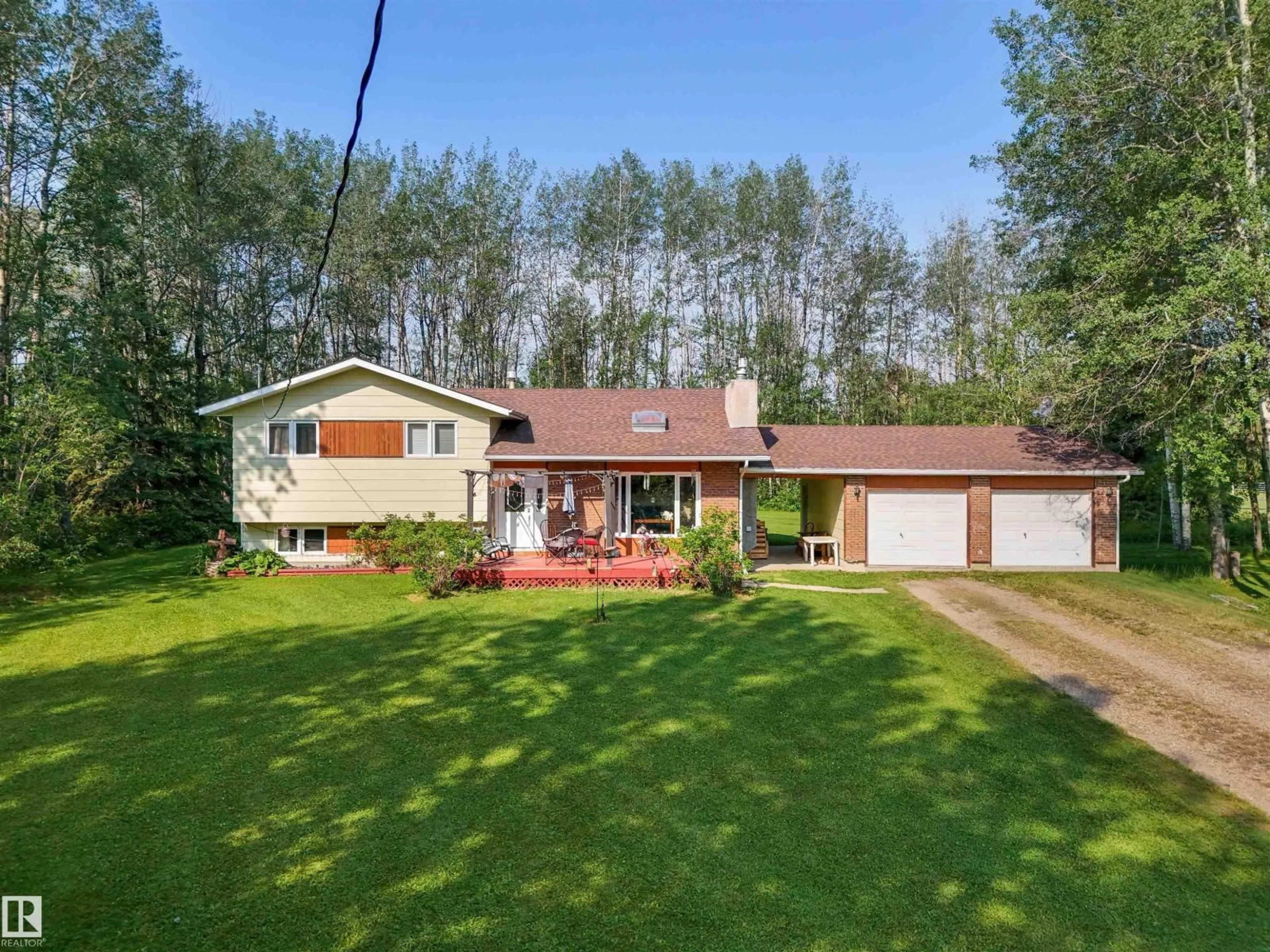 A pic from outside/outdoor area/front of a property/back of a property/a pic from drone, street for HOUSE B - 7415 TWP ROAD 494, Rural Brazeau County Alberta T7A0B1