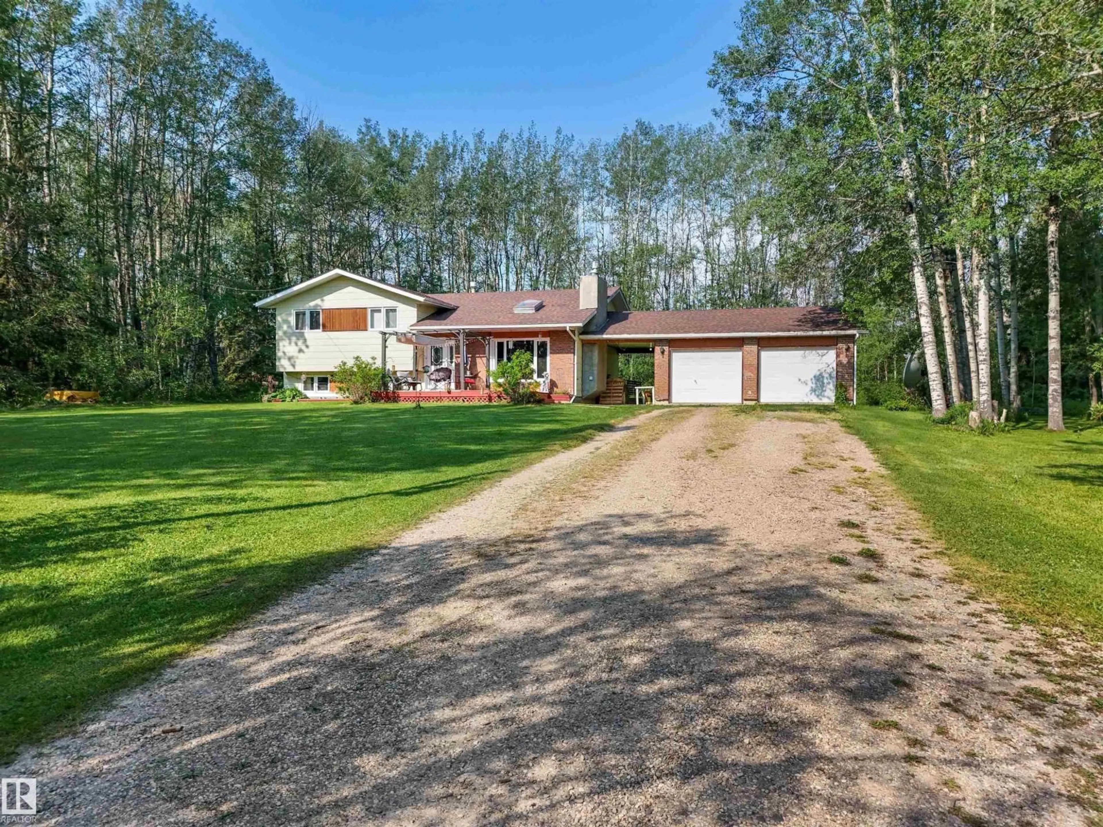 A pic from outside/outdoor area/front of a property/back of a property/a pic from drone, street for HOUSE B - 7415 TWP ROAD 494, Rural Brazeau County Alberta T7A0B1