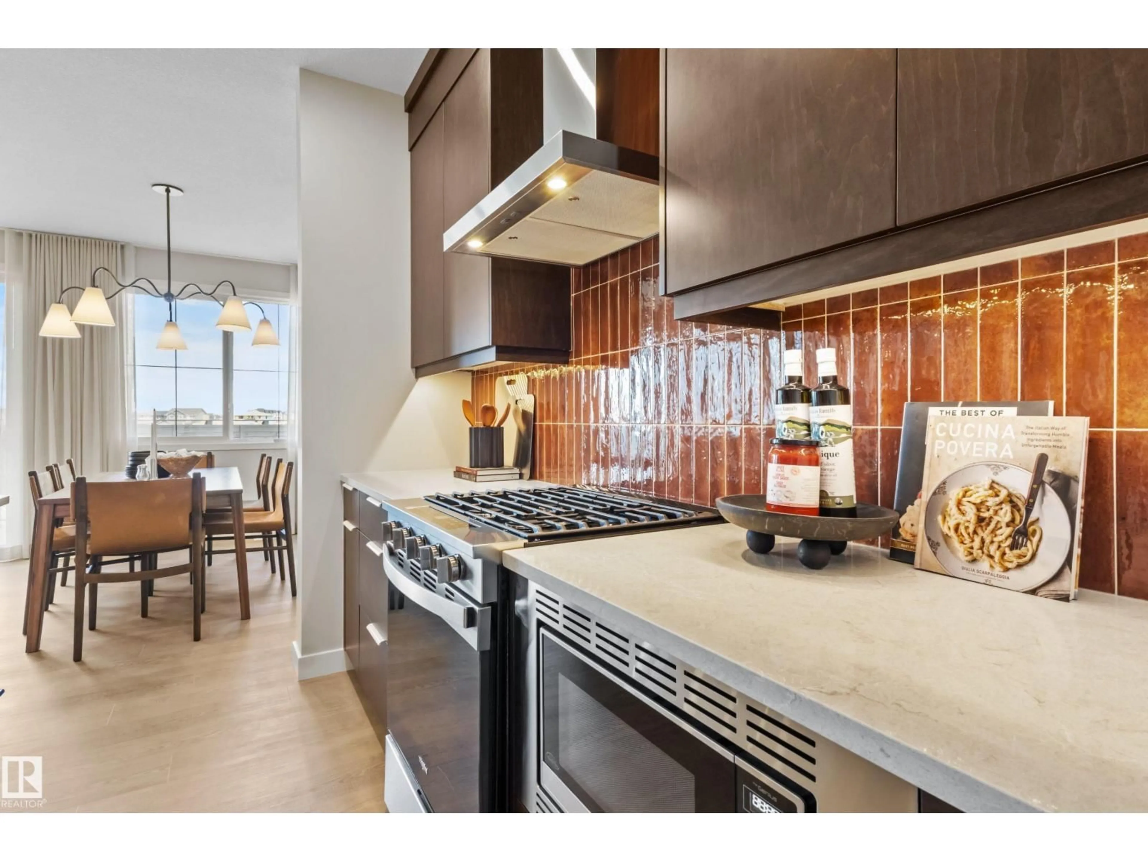 Open concept kitchen, ceramic/tile floor for SW - 3412 126 ST, Edmonton Alberta T6W5Z8