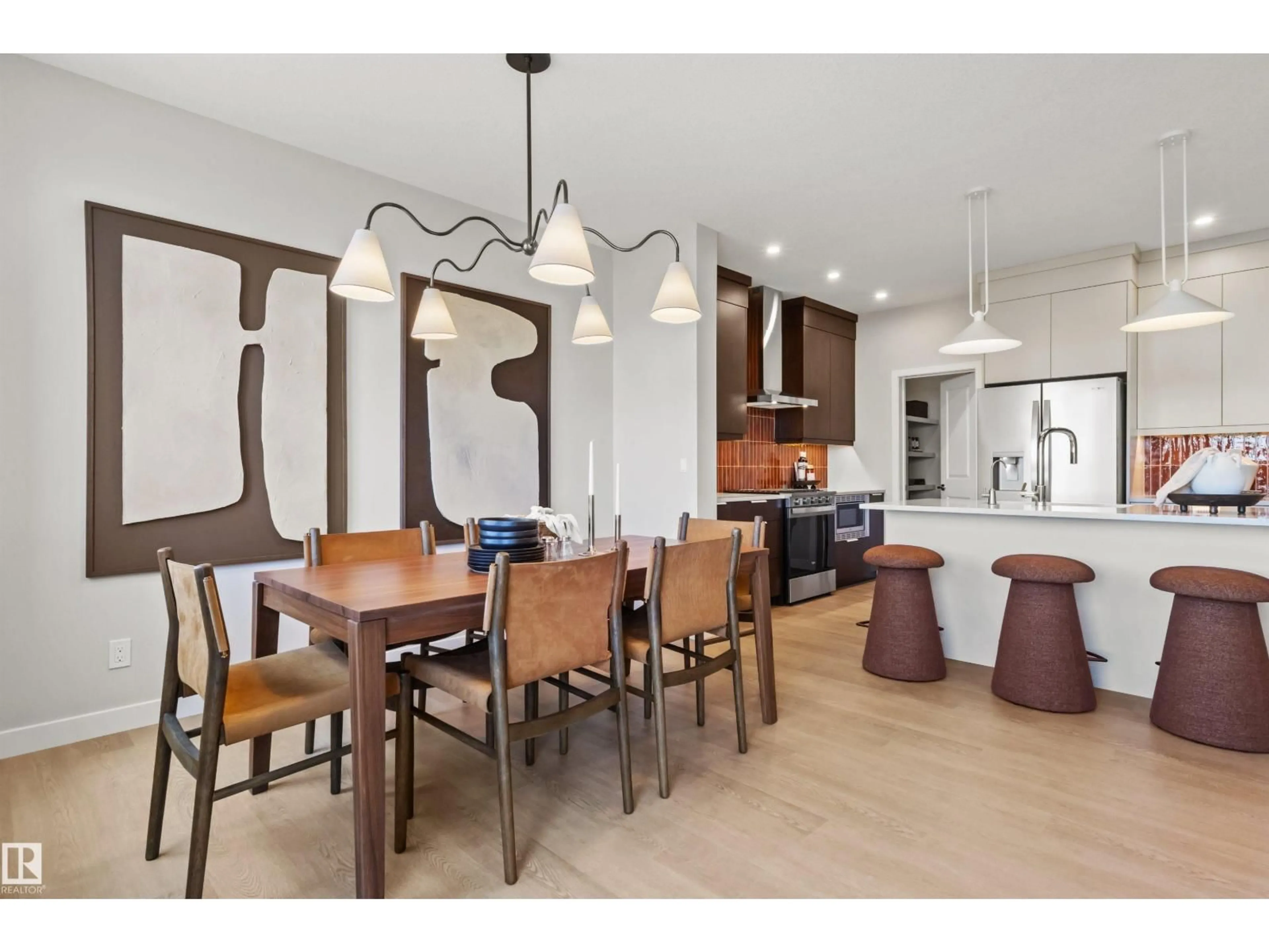 Open concept kitchen, wood/laminate floor for SW - 3412 126 ST, Edmonton Alberta T6W5Z8